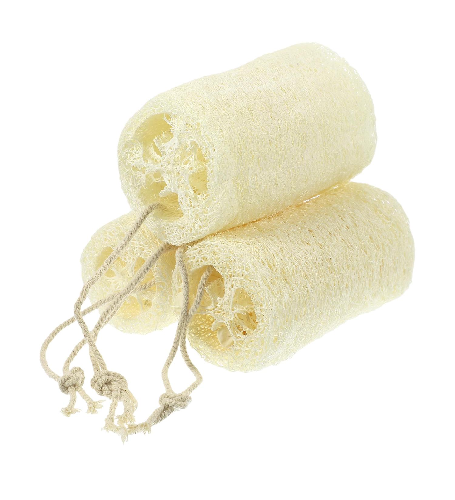 Shop VOCOSTE 3 Pcs Natural Loofah Sponge | Exfoliating Body Shower Sponges | Hang & Clean | Beige 3.94 - Buy Online on GoSupps.com