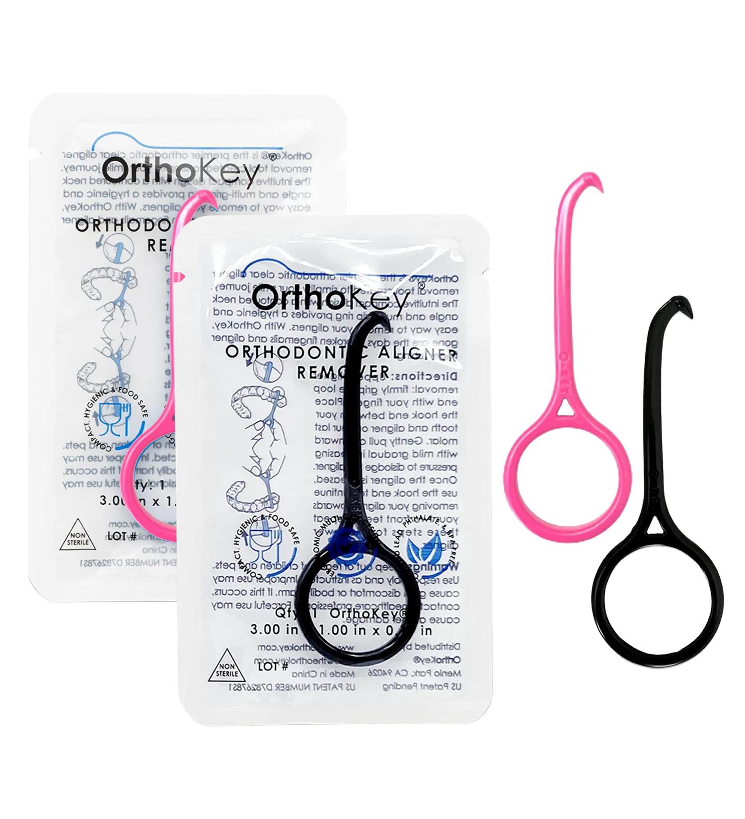 OrthoKey Clear Aligner Removal Tool - Teeth Grabber & Retainer Remover (Pink/Black) - Buy Online on GoSupps.com