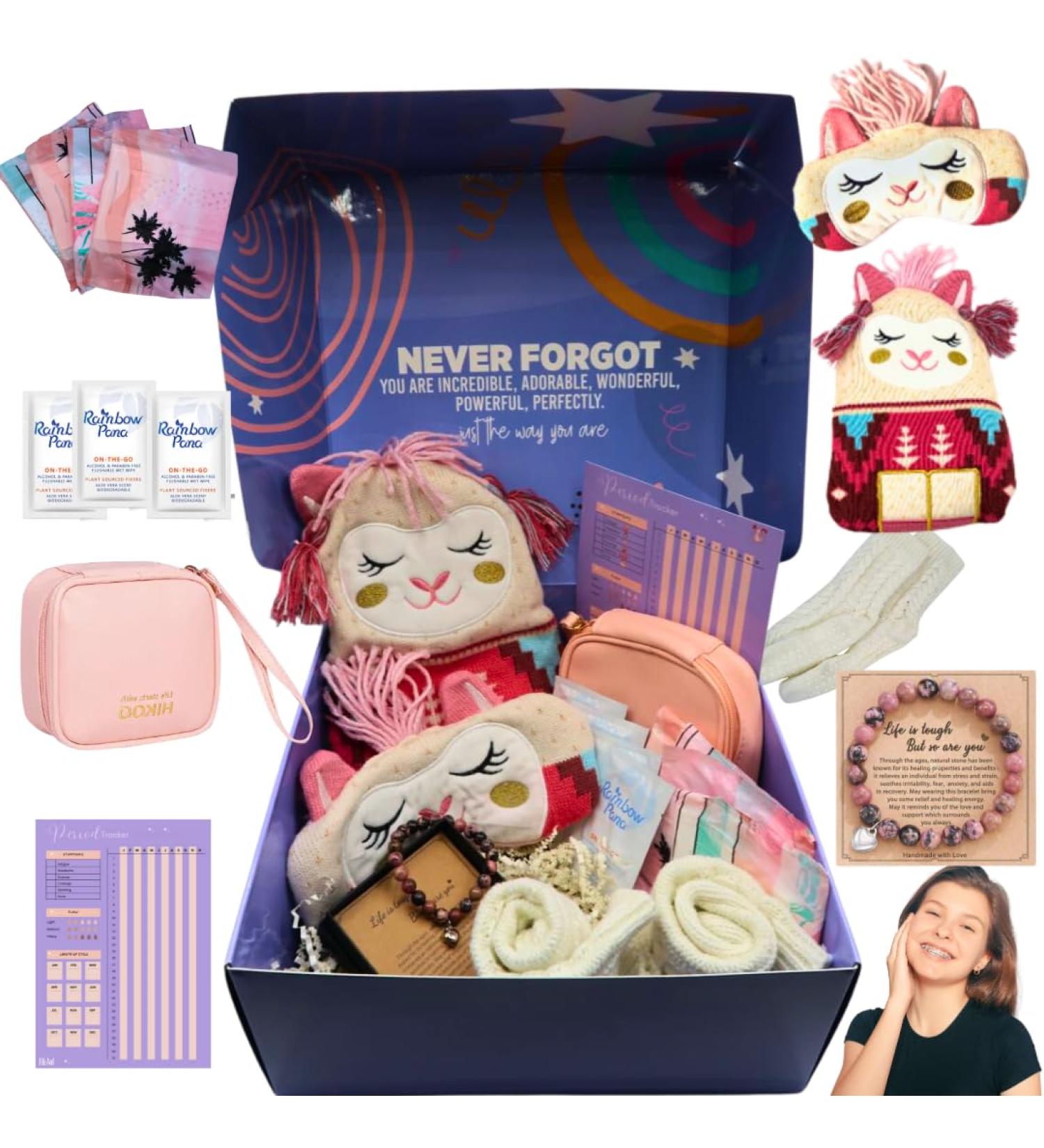 First Period kit for Girls 10-12 Celebration Starter Kit for School | Teen Tween PreTeen Period Menstruation Hygiene Gift Box | Red Drop Period Kit for Girls - Welcome to Womanhood Gifts 8 - Buy Online on GoSupps.com