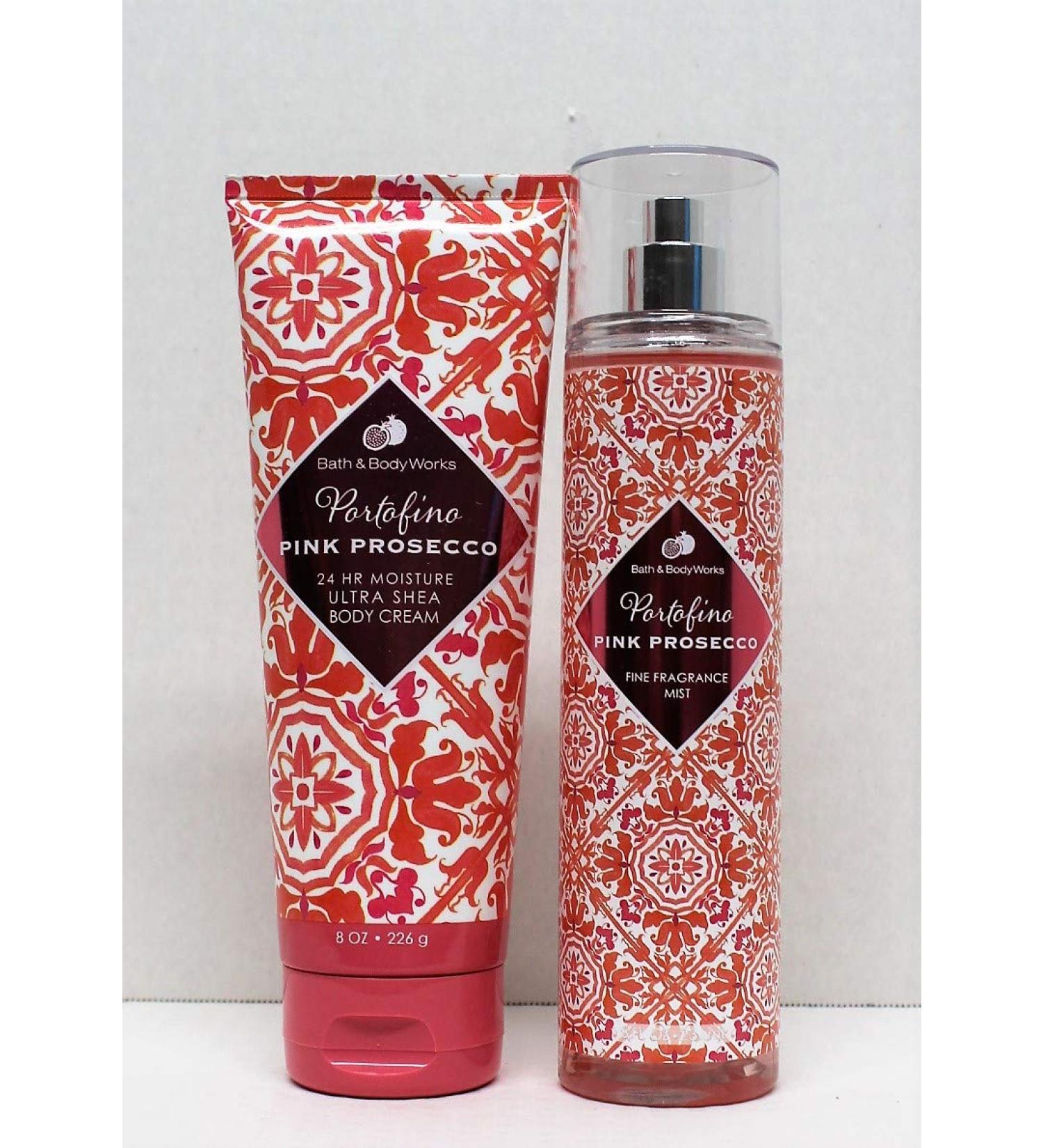 Bath and Body Works - Portofino Pink Prosecco - Fine Fragrance Mist and Ultra Shea Body Cream - Full Size 2019