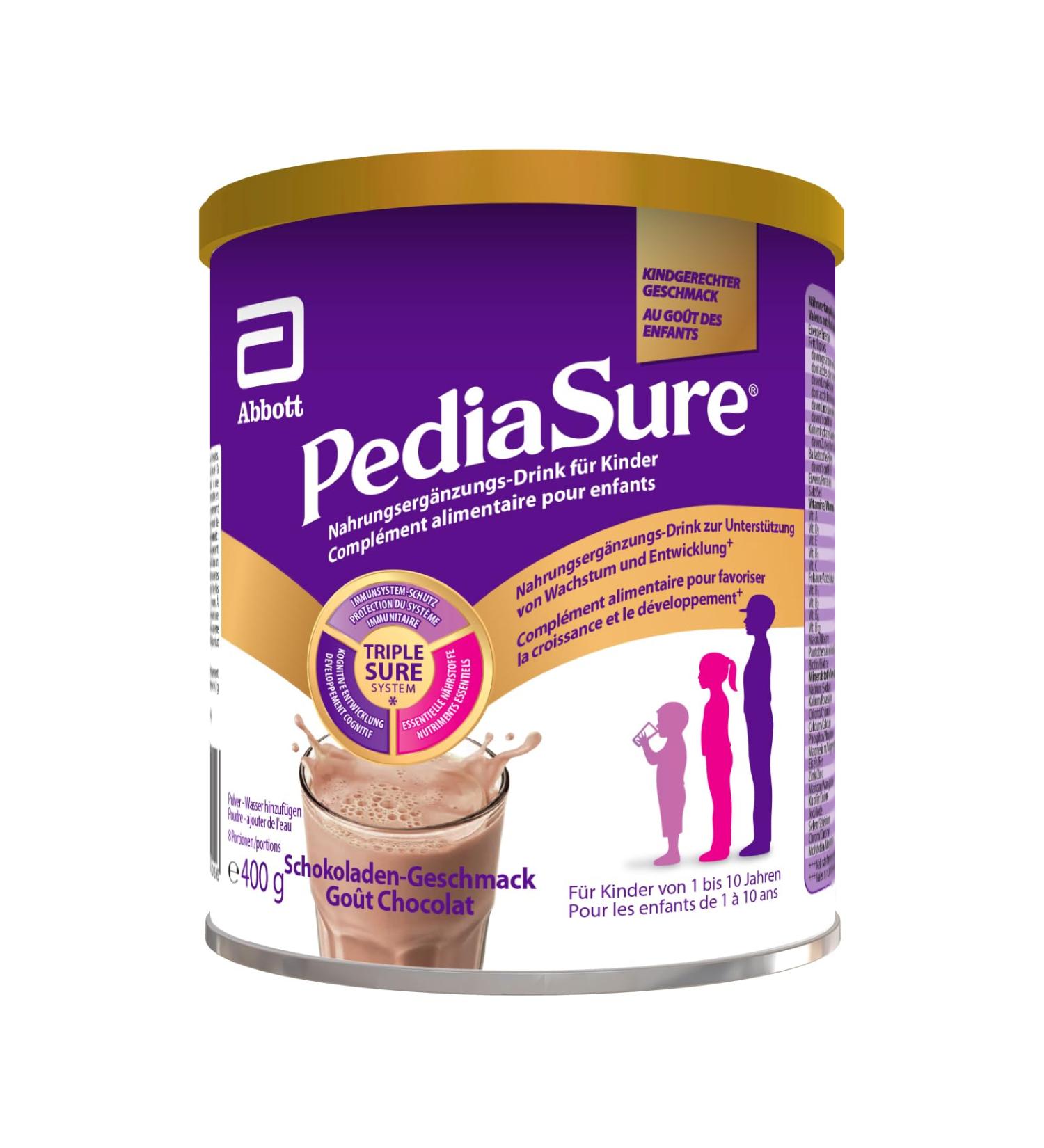 PediaSure Chocolate Shake - Food Supplement for Children - Shake with Multivitamins and Minerals Proteins and Omega 3 and 6 - Ages 1 Year + - 1 x 400 g - Buy Online on GoSupps.com