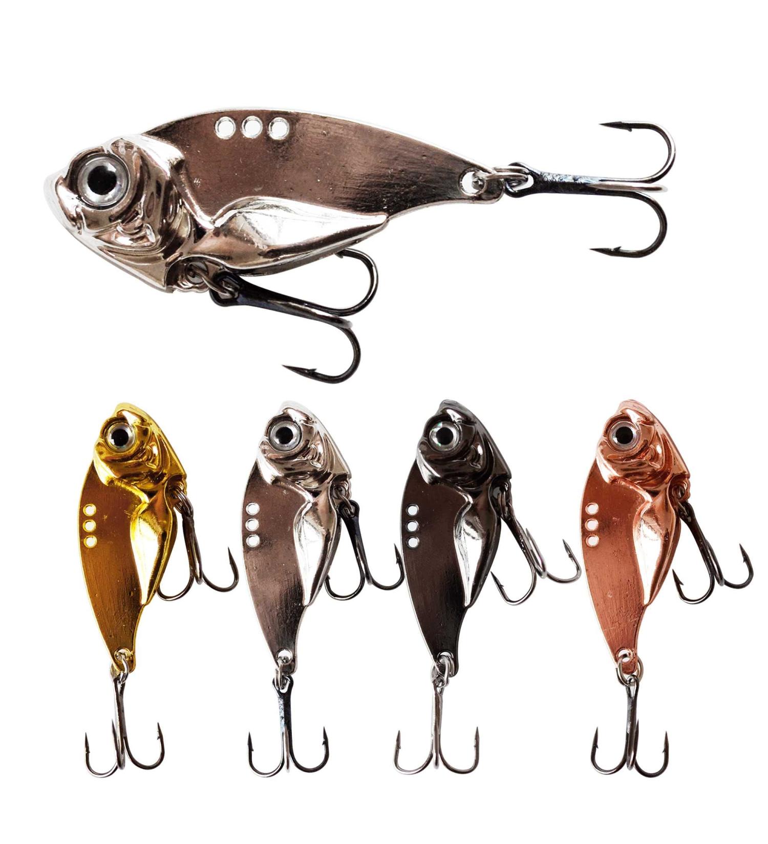 5PCS Fishing Spoon Lures Metal Spinner Blade Hard VIB Swimbaits Vibrating Jigging Sinking Lure - Sharp Treble Hooks - Bass, Walleye, Trout - 0.25oz to 0.71oz 0.54oz (15g) - Buy Online on GoSupps.com