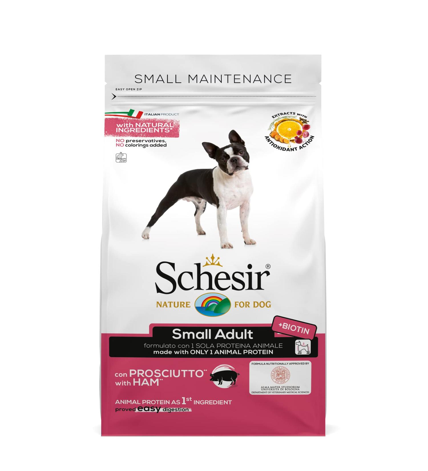 Schesir Dry Food for Small Adult Dogs Ham Flavored Maintenance Line Croquettes - 2 kg Bag - Buy Online on GoSupps.com