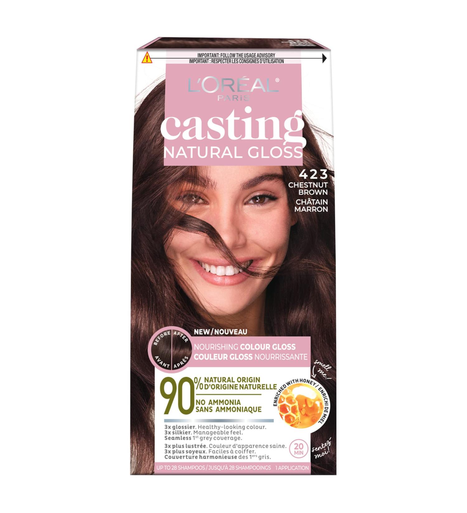 L Or al Paris Casting Natural Gloss Hair Color 423 Chestnut Brown High Shine Hair Gloss Hair Dye 1 EA 423 Chesnut Brown - Buy Online on GoSupps.com