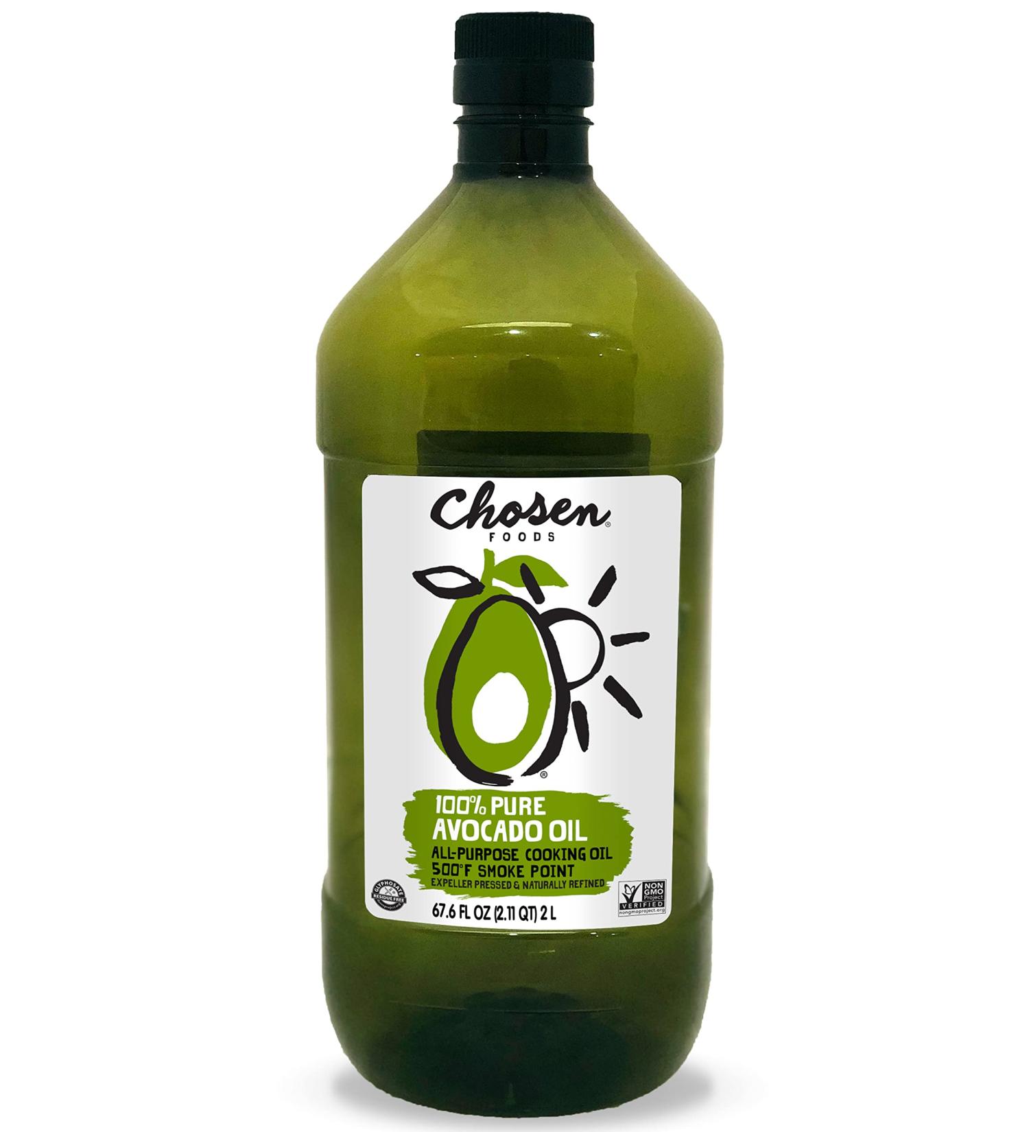 Chosen Foods 100% Pure Avocado Oil 2L - Keto & Paleo Friendly, Kosher for Baking, High-Heat Cooking, Frying - Ideal for Sauces, Dressings & Marinades - Buy Online on GoSupps.com