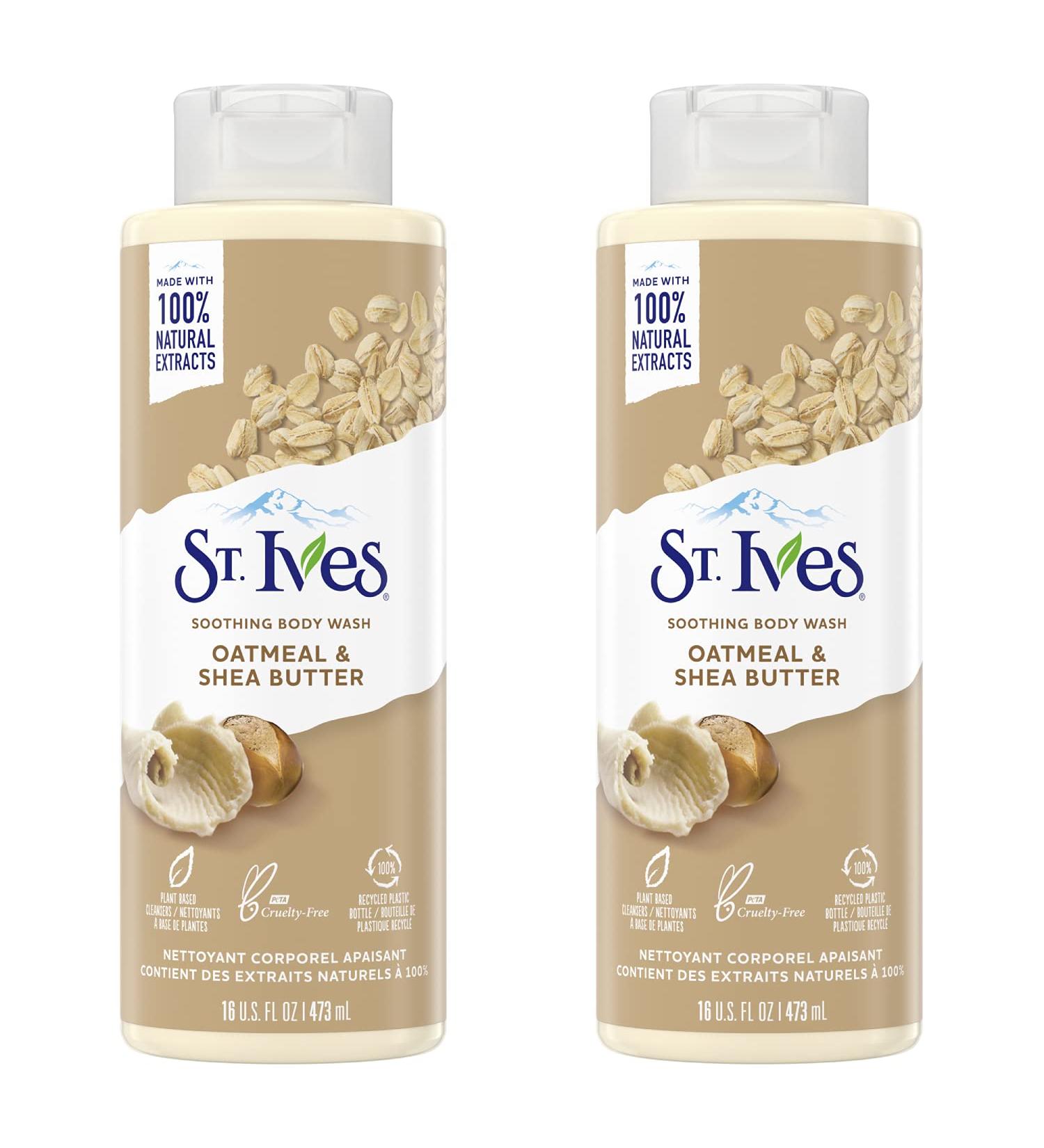 St. Ives Oatmeal & Shea Butter Body Wash - 22 Fl Oz (Pack of 2) | Moisturizing Formula for Sensitive and Dry Skin - Buy Online on GoSupps.com