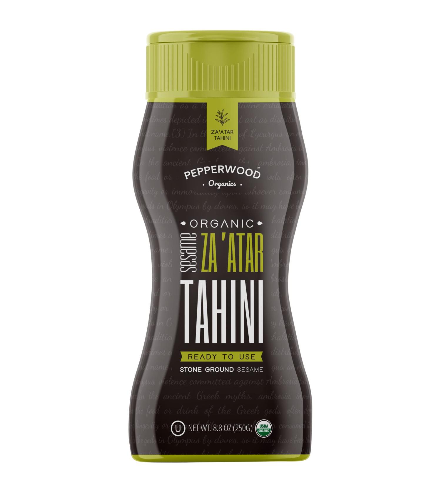 Organic Za'atar Sesame Tahini Paste - Creamy & Ready, Non-GMO, Gluten-Free, Kosher, Vegan, Keto Friendly - 8.8oz (250g) - Peanut-Free - Pack of 1 - Buy Online on GoSupps.com