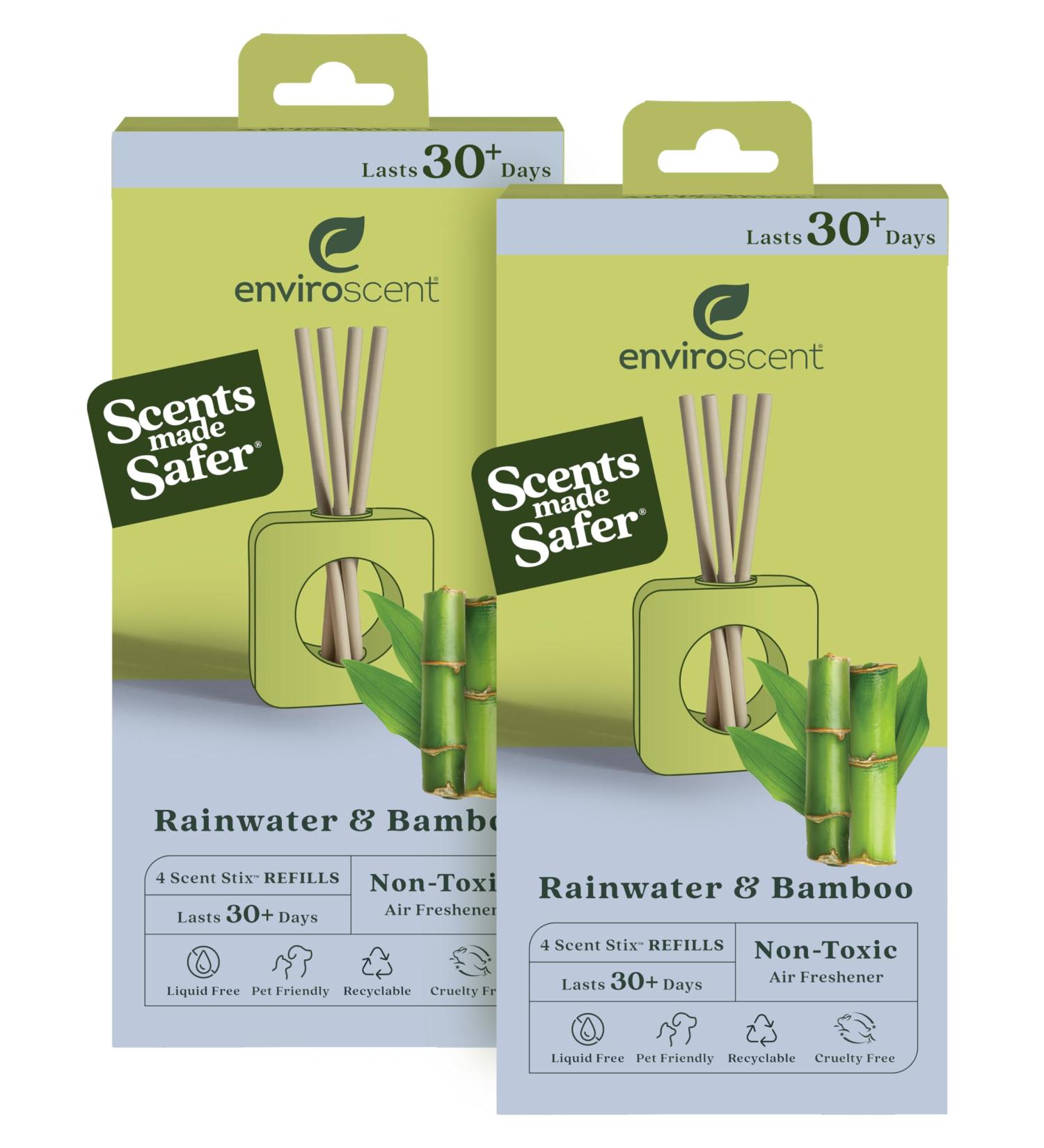 Buy Enviroscent Non-Toxic Air Freshener - Rainwater & Bamboo | Long-Lasting Home Fragrance | 8 Essential Oil Diffuser Refills | International Shipping Available - Buy Online on GoSupps.com