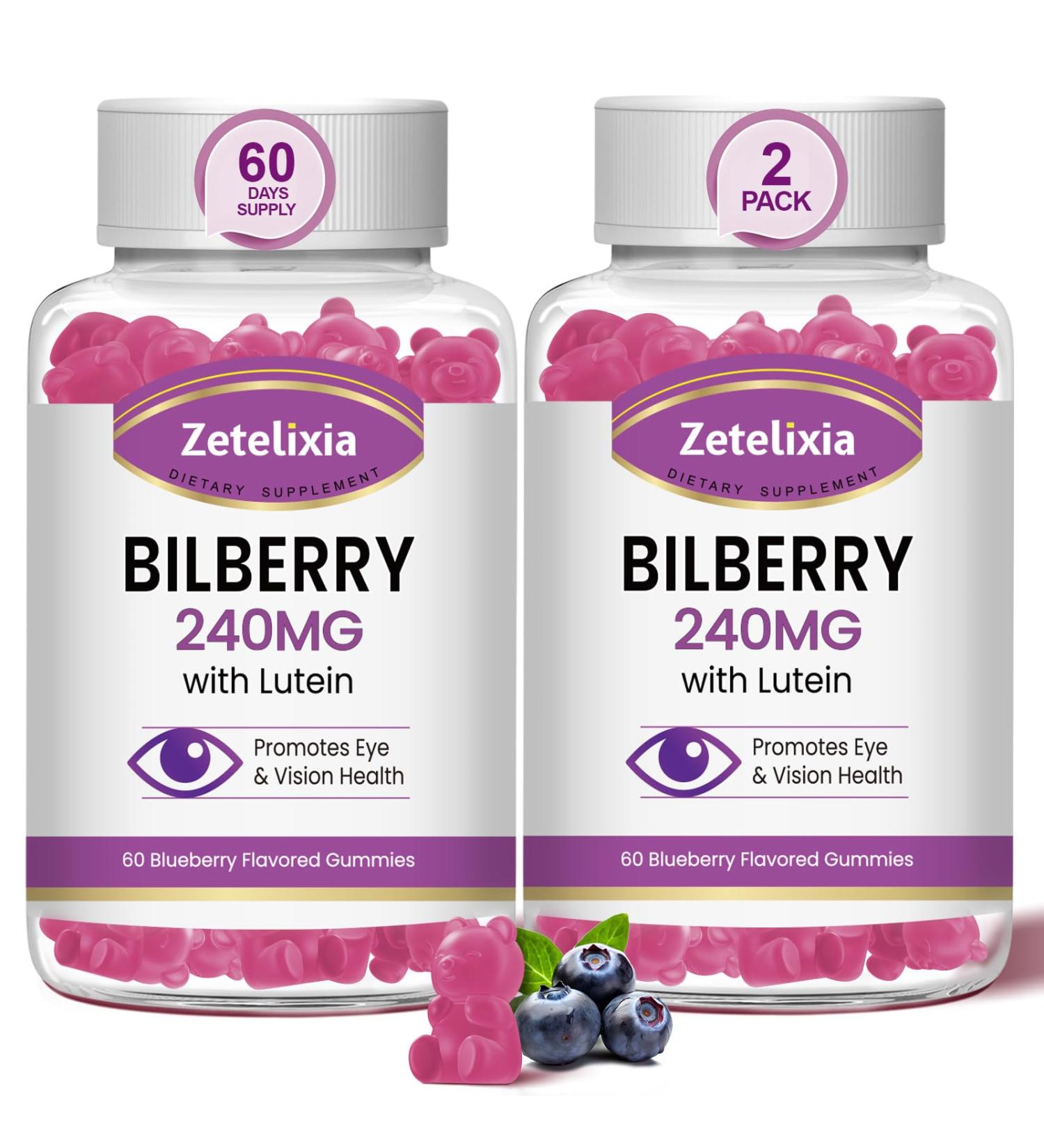 2 Pack Lutein Gummmies Eye Health Supplement for Adults Lutein & Zeaxanthin Supplements Eye Vitamins Gummies Bilberry with Lutein for Promoting Eye & Vision - 120 Gummies 60 Count (Pack of 2) - Buy Online on GoSupps.com