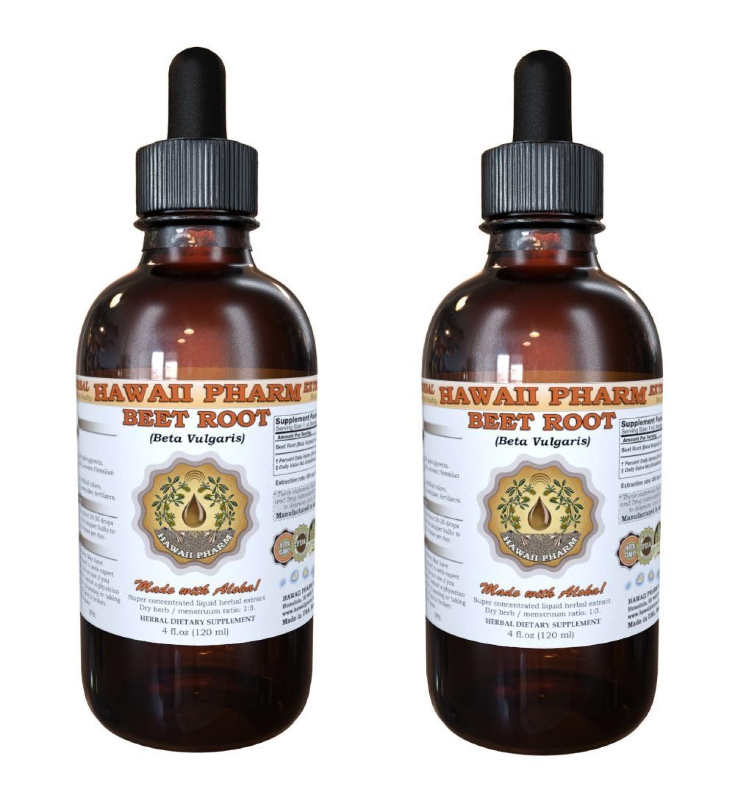 Hawaii Pharm Beet Root (Beta Vulgaris) Liquid Extract 2x4 oz 4 Fl Oz (Pack of 2) - Buy Online on GoSupps.com