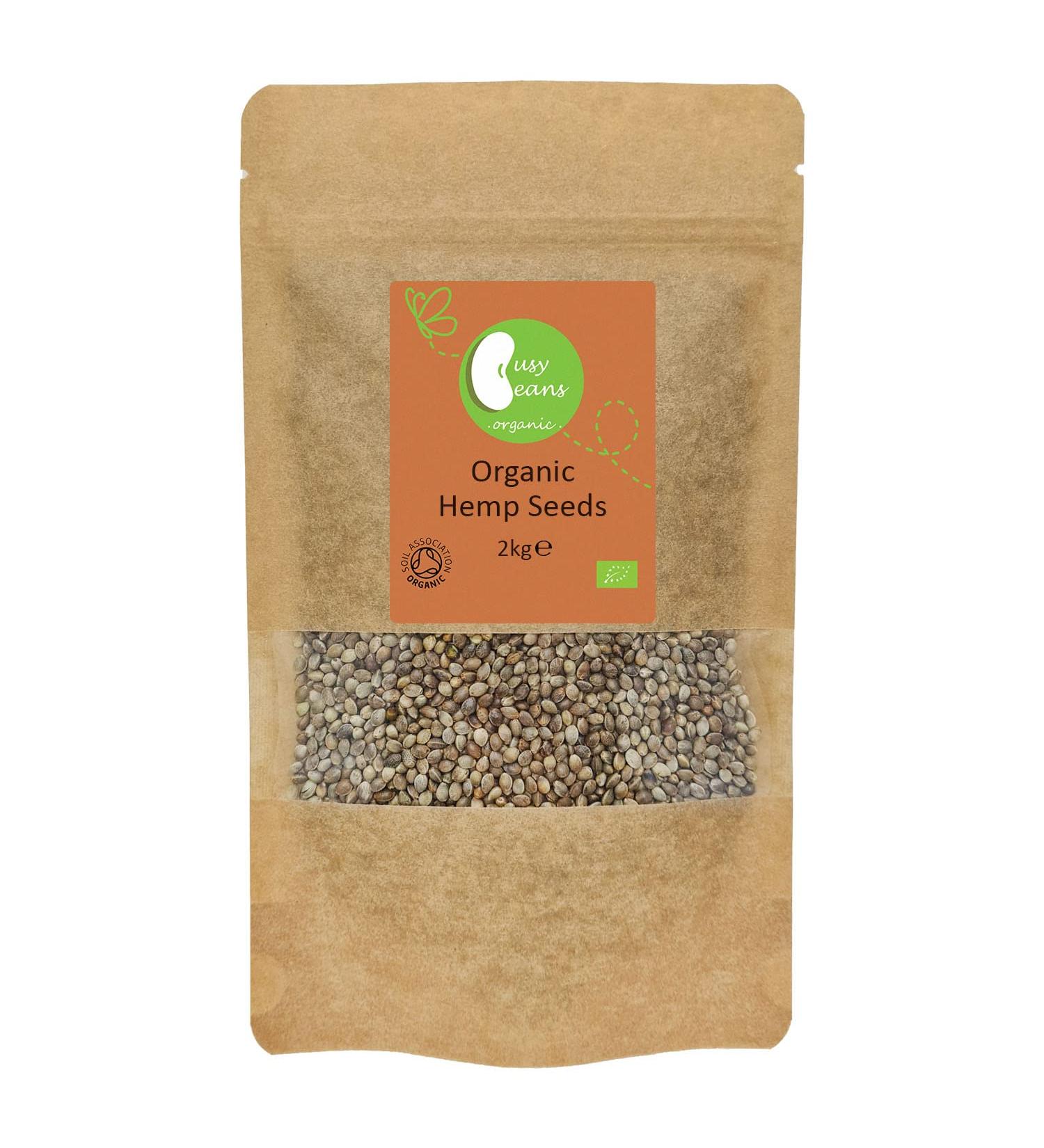 Organic Whole Hemp Seeds -Certified Organic- by Busy Beans Organic (2kg) - Buy Online on GoSupps.com