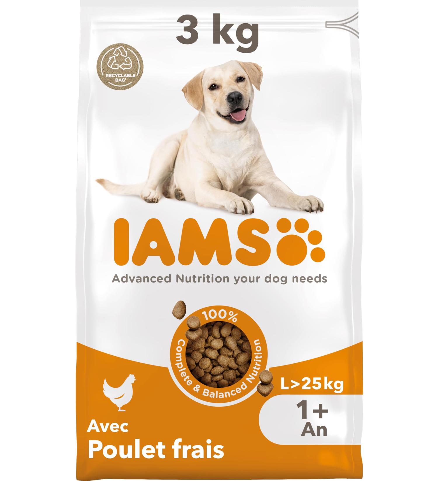 IAMS Chicken Food for Dogs Large 3 kg - Buy Online on GoSupps.com