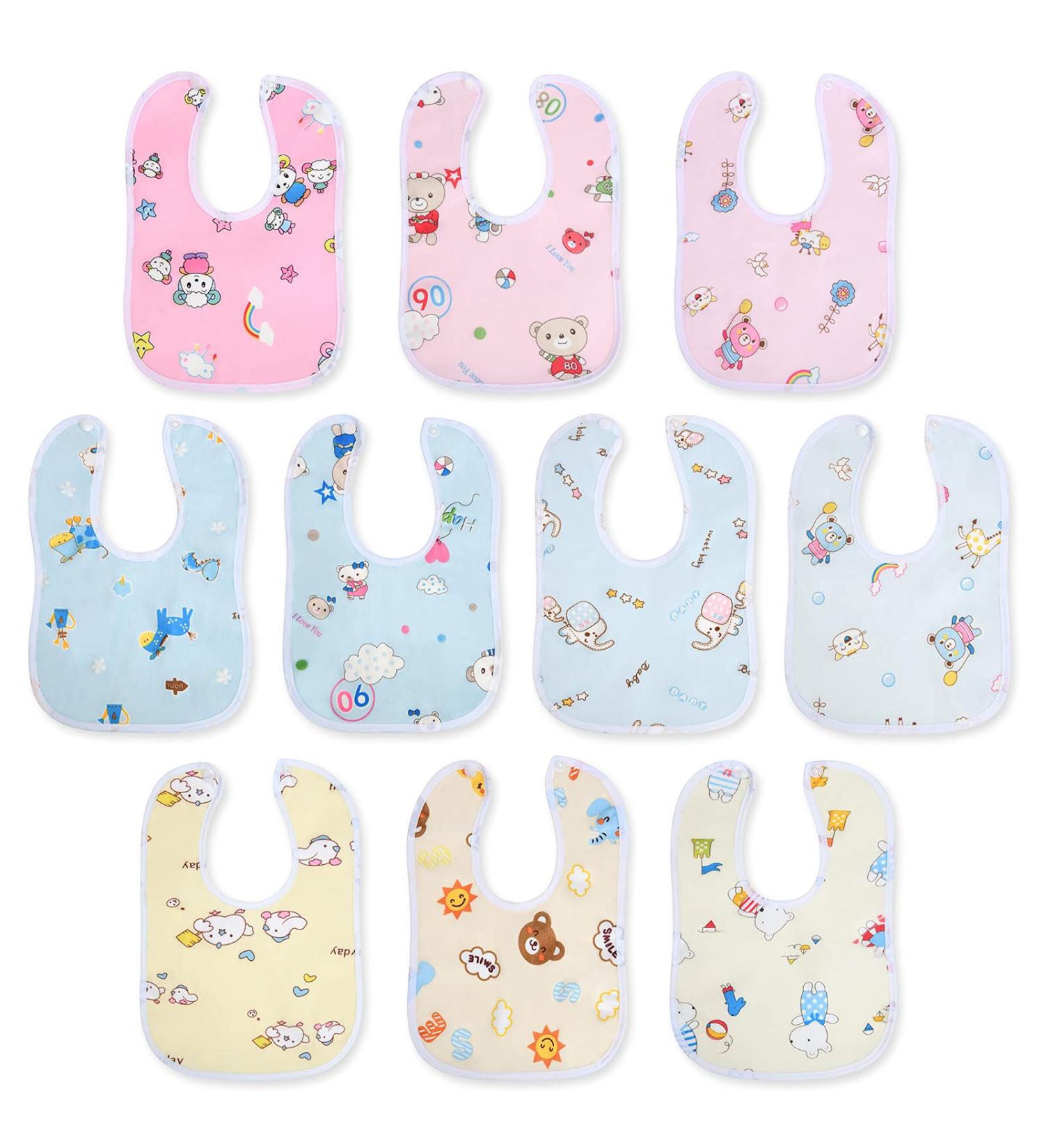 Vicloon Baby Bandana Dribble Bibs 10pc Set for Unisex Newborns | Adjustable Snaps, Teething Soft & Absorbent | Infant Drool Bibs for Toddlers 0-36 Months - Buy Online on GoSupps.com