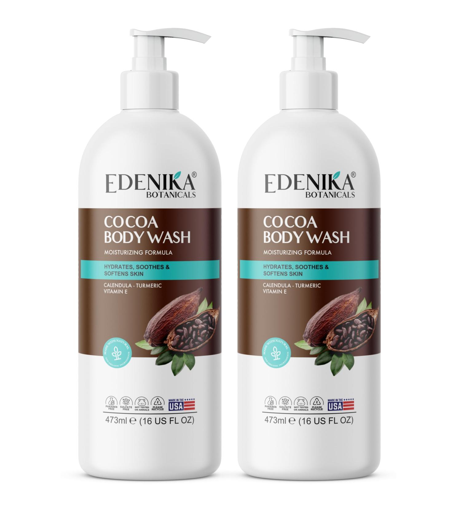 Cocoa Butter Body Wash, Cleanses, Hydrates & Nourishes, Deep Moisturizing Shower Gel for Dry and Sensitive Skin, Women & Men, Organic & Natural, 16 fl oz, 2-Pack Chocolate 16 Fl Oz (Pack of 2) - Buy Online on GoSupps.com