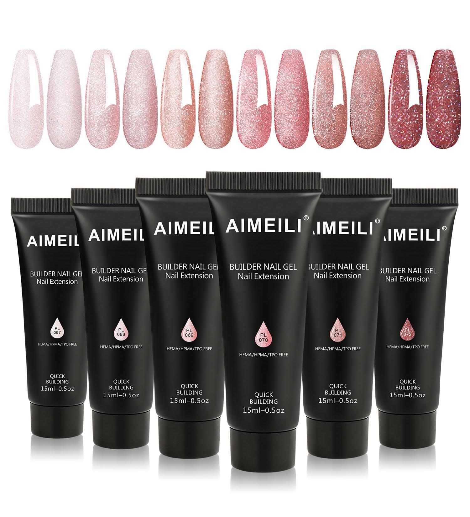 AIMEILI Builder Nail Gel Kit - 6 Colors 15ml | Nail Extension Gel Polish Acrylic UV LED Builder Gel Set | Nail Enhancement Gifts | Nail Kit18 018 - Buy Online on GoSupps.com