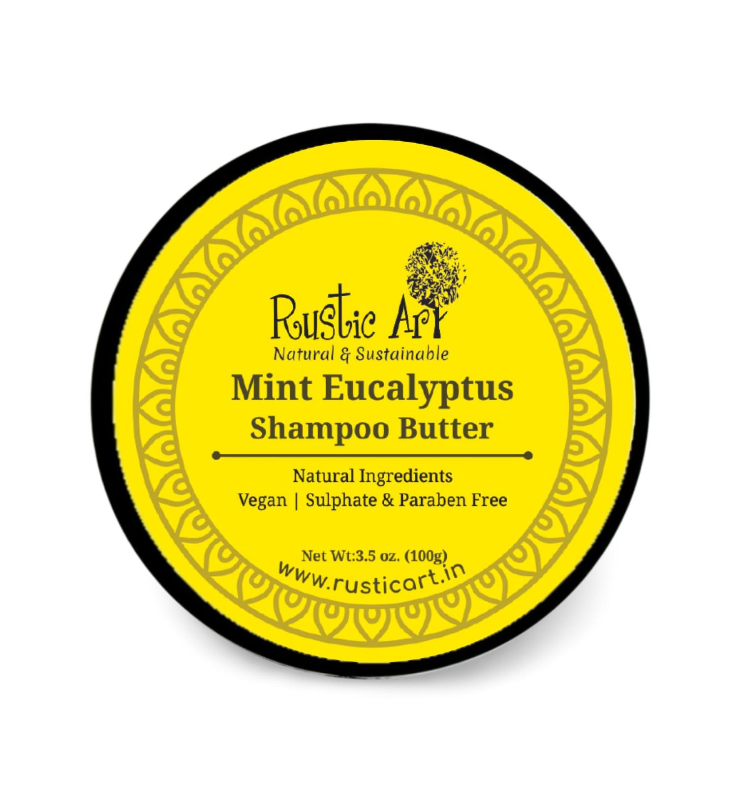 Mint Eucalyptus Shampoo Butter - Sulphate & Paraben Free Hydrating & Moisturizing Reduces Hair Loss - 3.5 Oz International Shipping - Buy Online on GoSupps.com