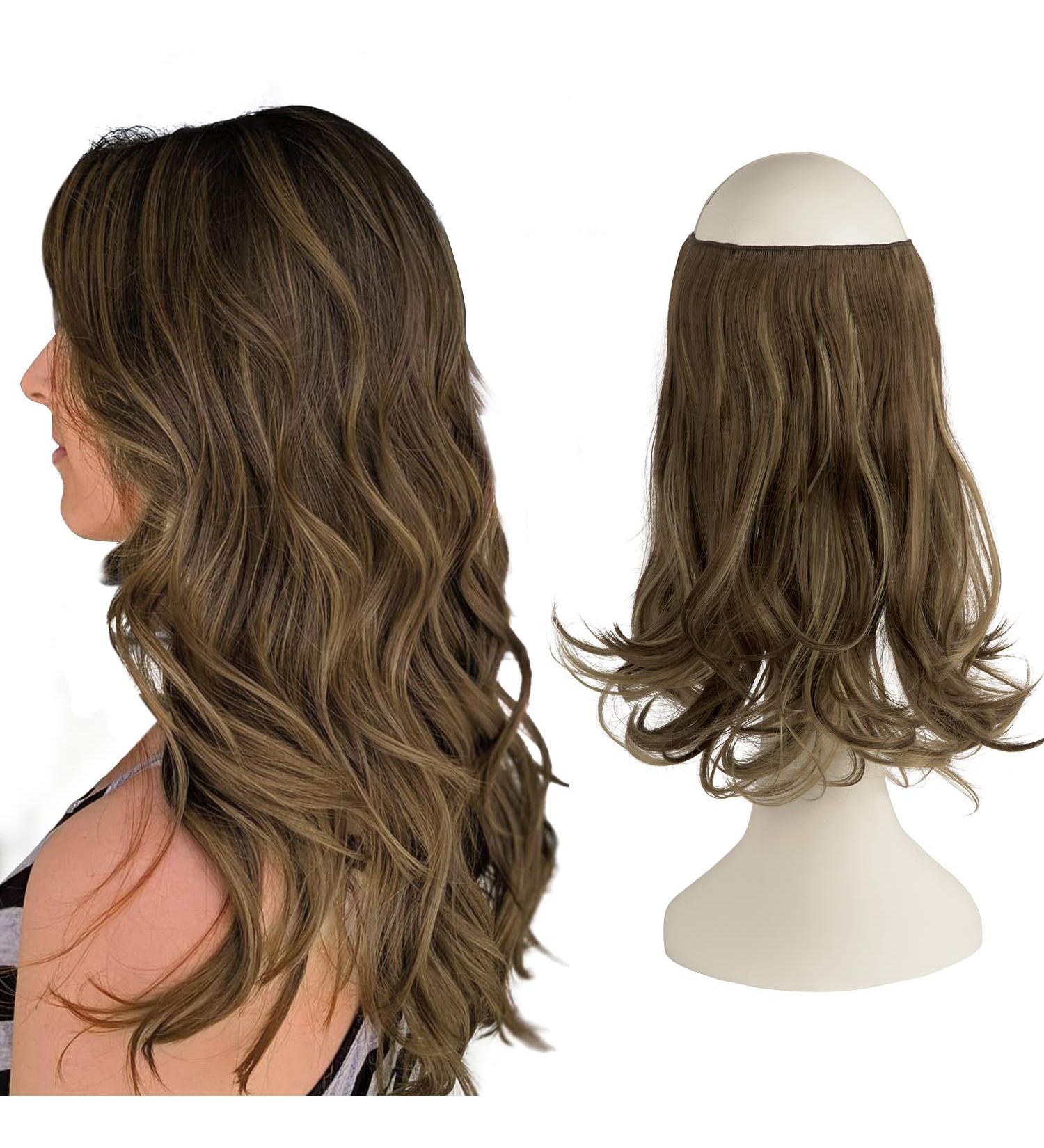 Feshfen Secrets Hair Extensions | Long Invisible Synthetic Extensions 35cm - Brown Ash Blonde - Perfect for Women - Buy Online on GoSupps.com