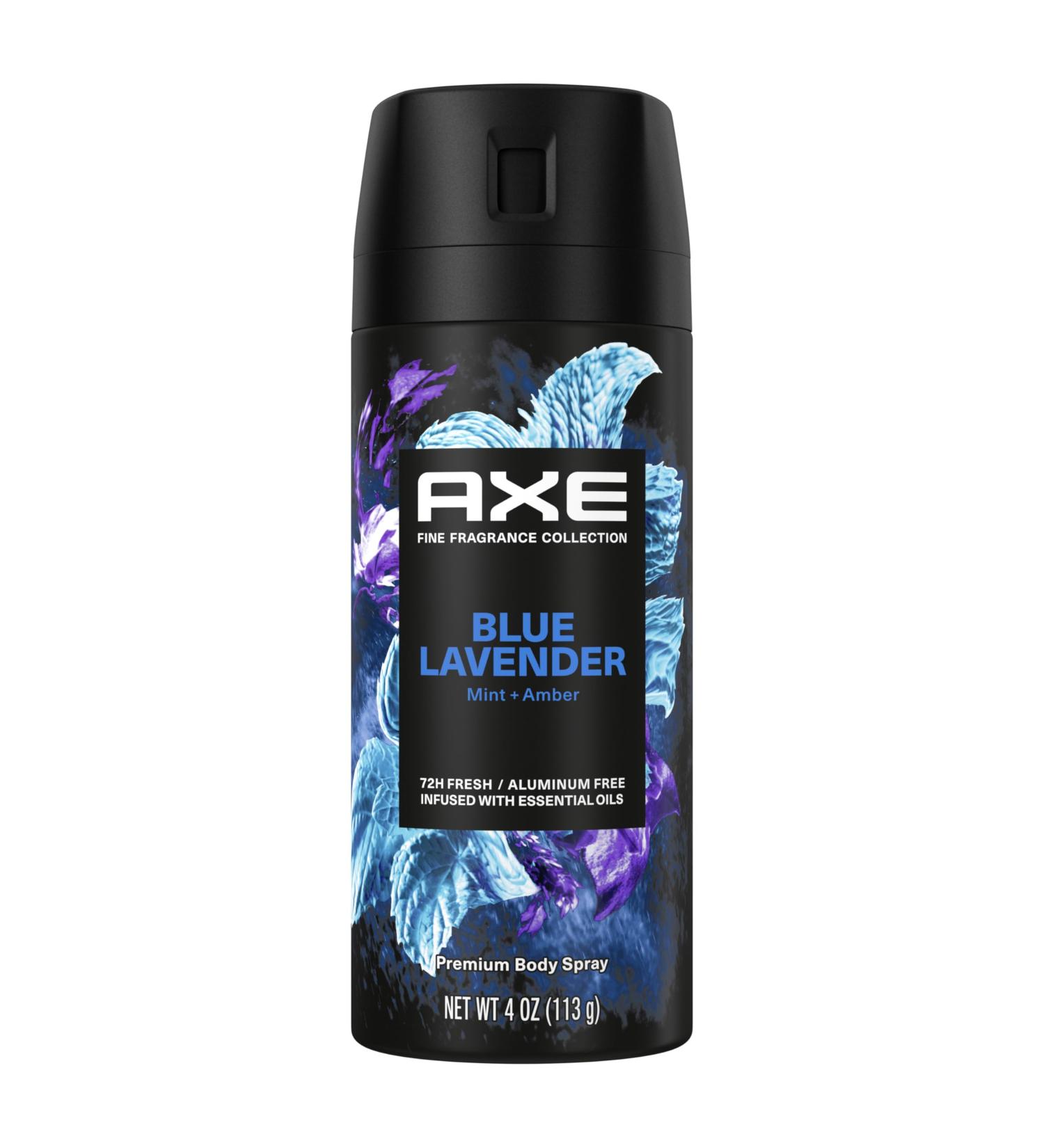 AXE Fine Fragrance Collection Blue Lavender Deodorant Spray for Men - 72H Odor Protection & Freshness with Lavender Mint & Amber - 4 oz - Buy Online on GoSupps.com