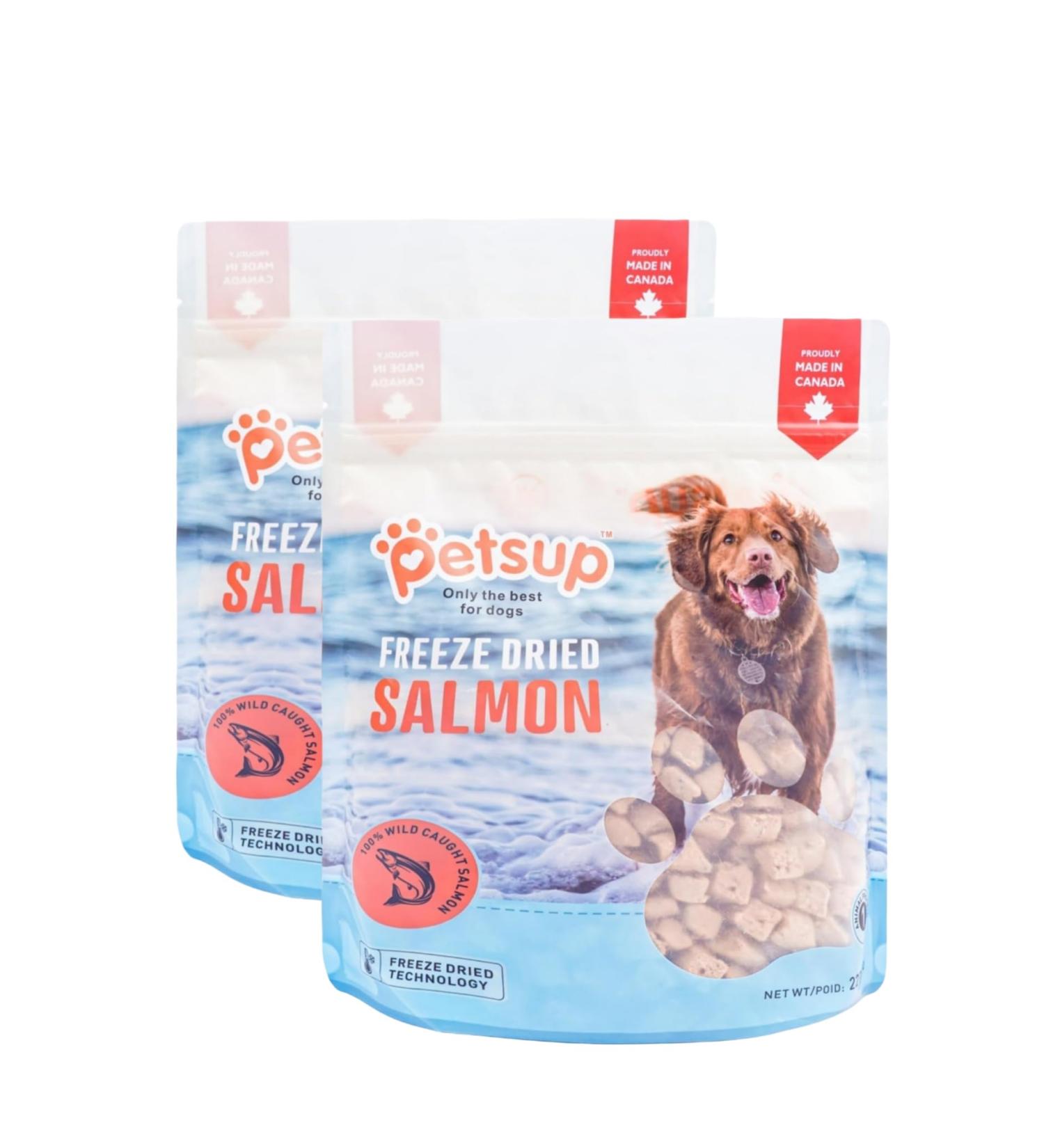 Freeze Dried Dog & Cat Treats Salmon Grain & Gluten Free Dog & Cat Food Toppers High Protein Easy to Digest No Artificial Additives Perfect Snack or Topper(2 Pack - Buy Online on GoSupps.com