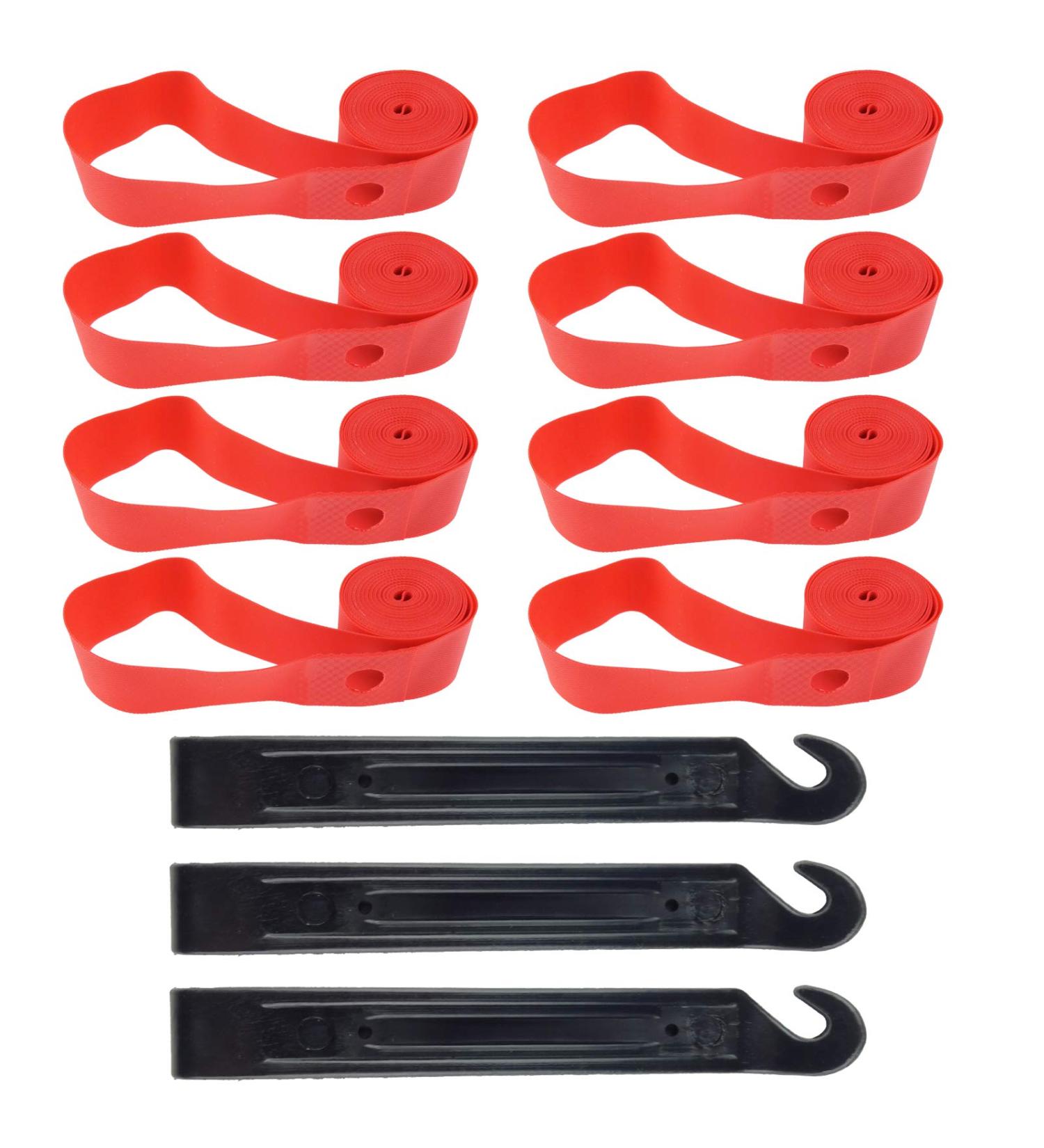 Kasteco 8 Pack Bicycle Rim Strip Rim Tape with 3 Tire Levers - 26 Inch or 700C - Buy Online on GoSupps.com