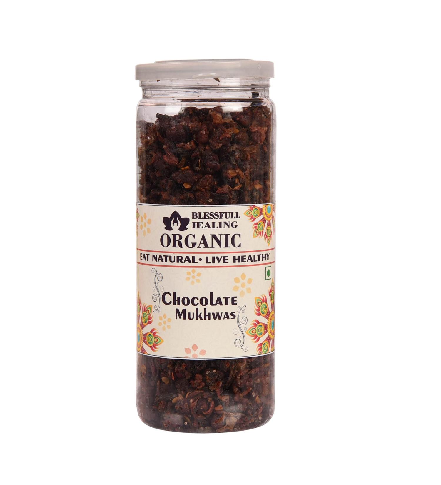 Blessfull Healing Organic Chocolate Mukhwas 200 Gram Airtight Container (Packing May Vary)