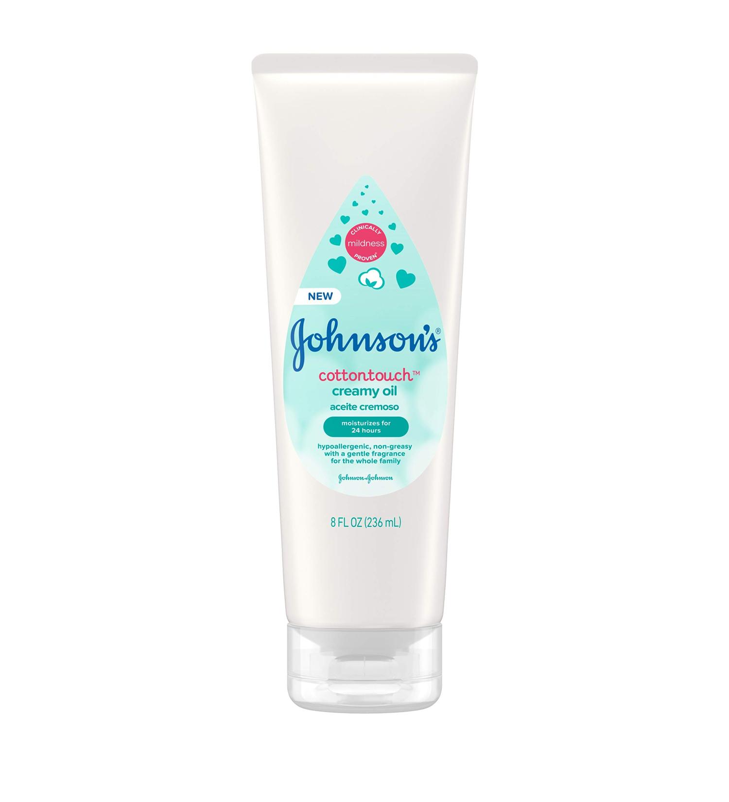 Johnson's CottonTouch Baby Body Lotion - Moisturizing Creamy Oil with Real Cotton | Hypoallergenic, Non-Greasy, Paraben-Free | 8 fl. oz - Buy Online on GoSupps.com