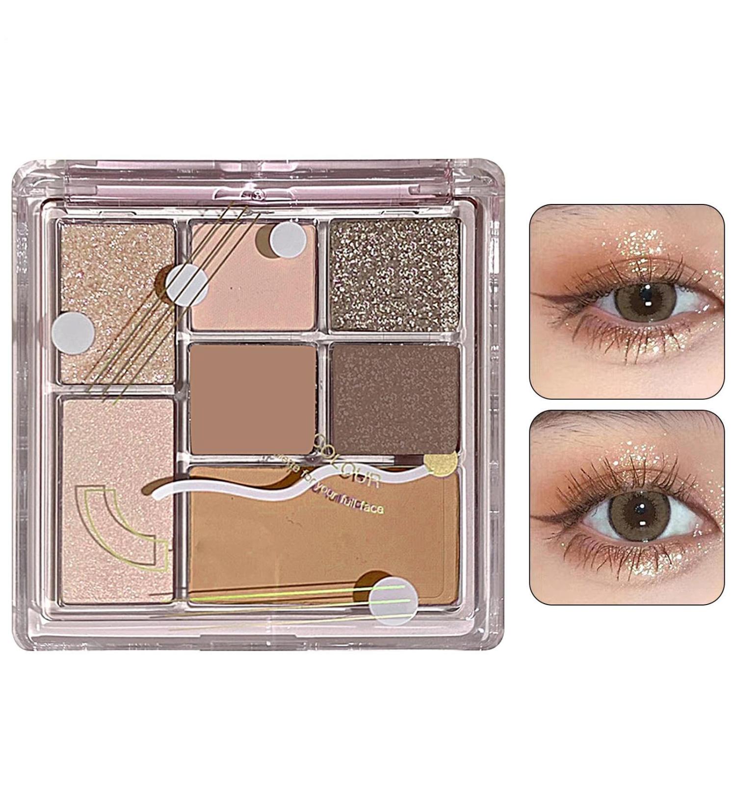 Palette de fards paupi res pour femmes - Palette de maquillage lumineux m langeable 7 couleurs - paupi res press e chatoyante mate palette de maquillage scintillante pour les adolescents d butant Latt la noix de coco crue n 16 - Buy Online on GoSupps.com