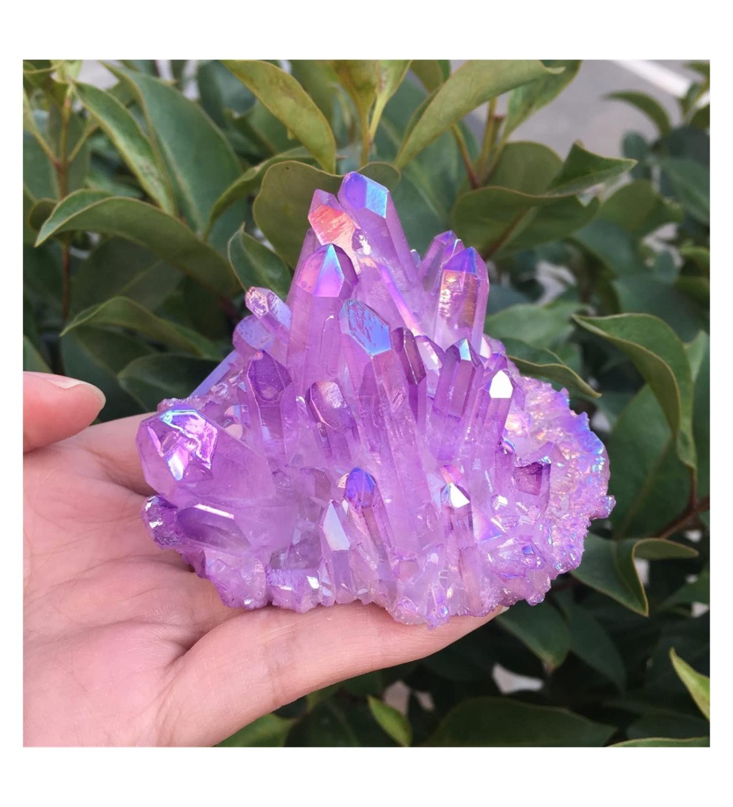 150g Rare Beautiful Purple Flame Aura Quartz Crystal Cluster Specimen Stone Crystal Reiki - Buy Online on GoSupps.com