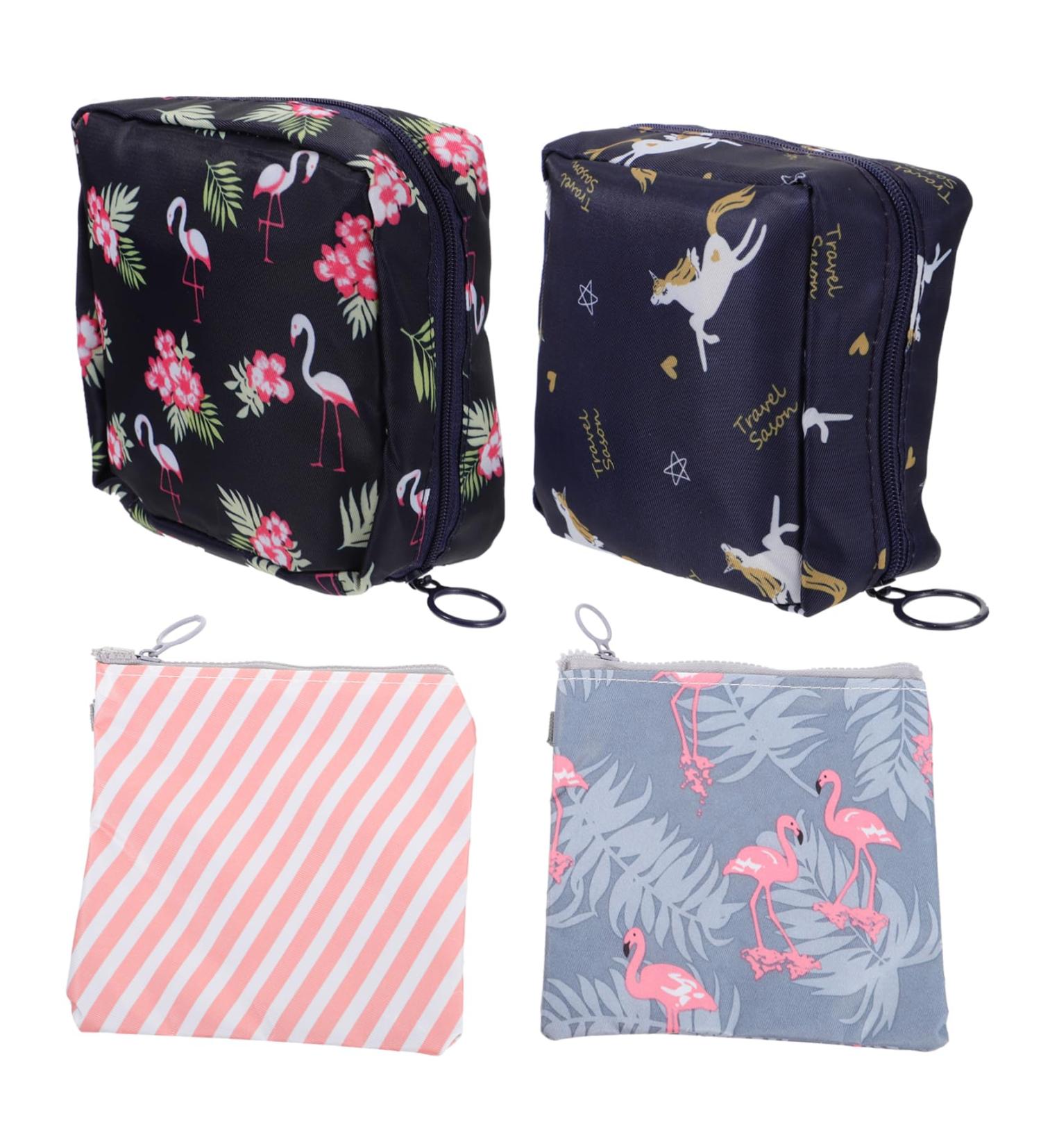 Lurrose Period Pad Bags - 4pc Napkin Storage & Jewelry Pouch for Women - Canvas Purse First Period Kit for Girls - Tampon Pouch & Period Kit Bag - Buy Online on GoSupps.com