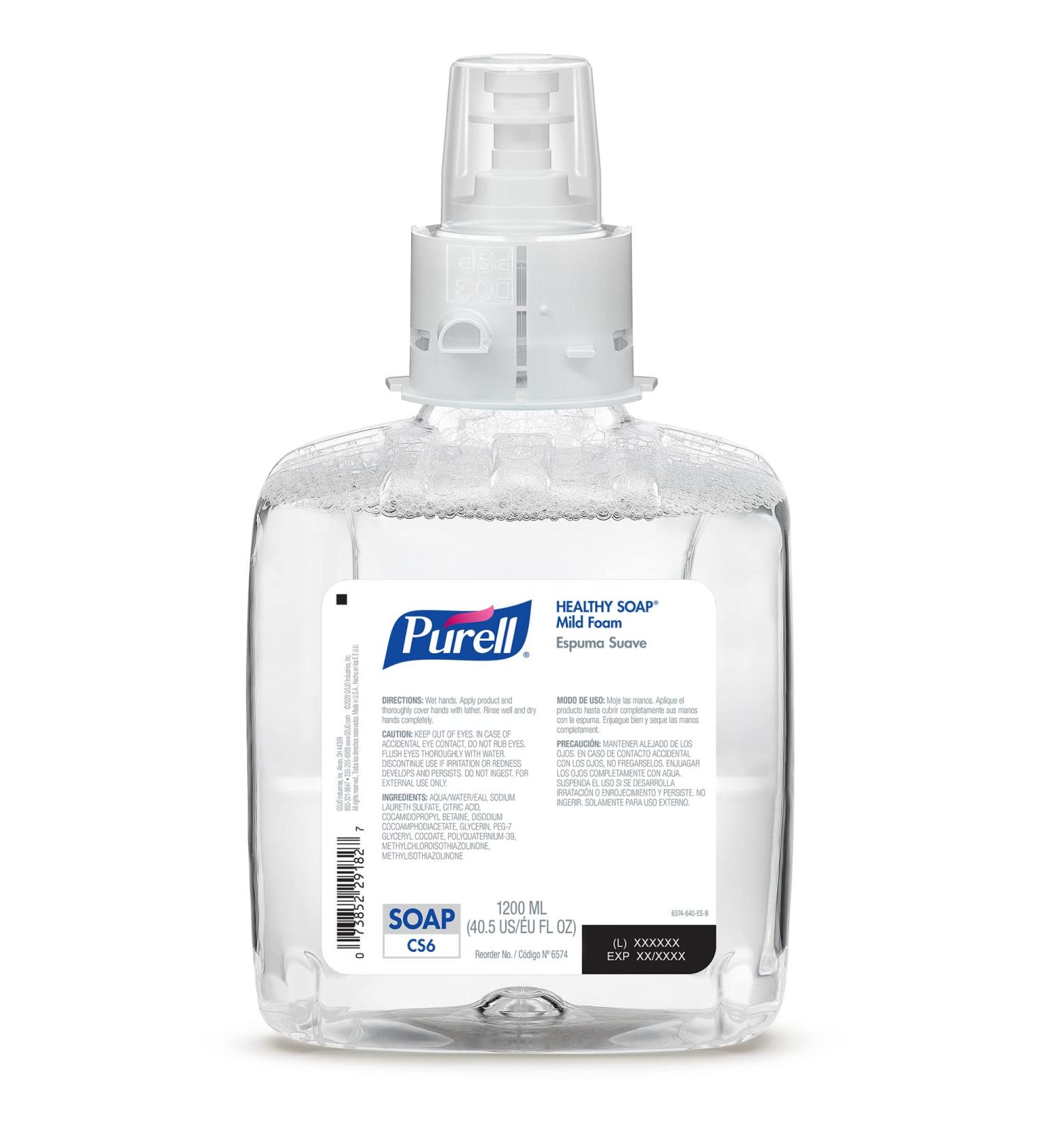 Purell CS6 Healthy Soap Mild Foam Refill 40.5 Oz - Hygienic and Gentle Handwashing Solution - Buy Online on GoSupps.com
