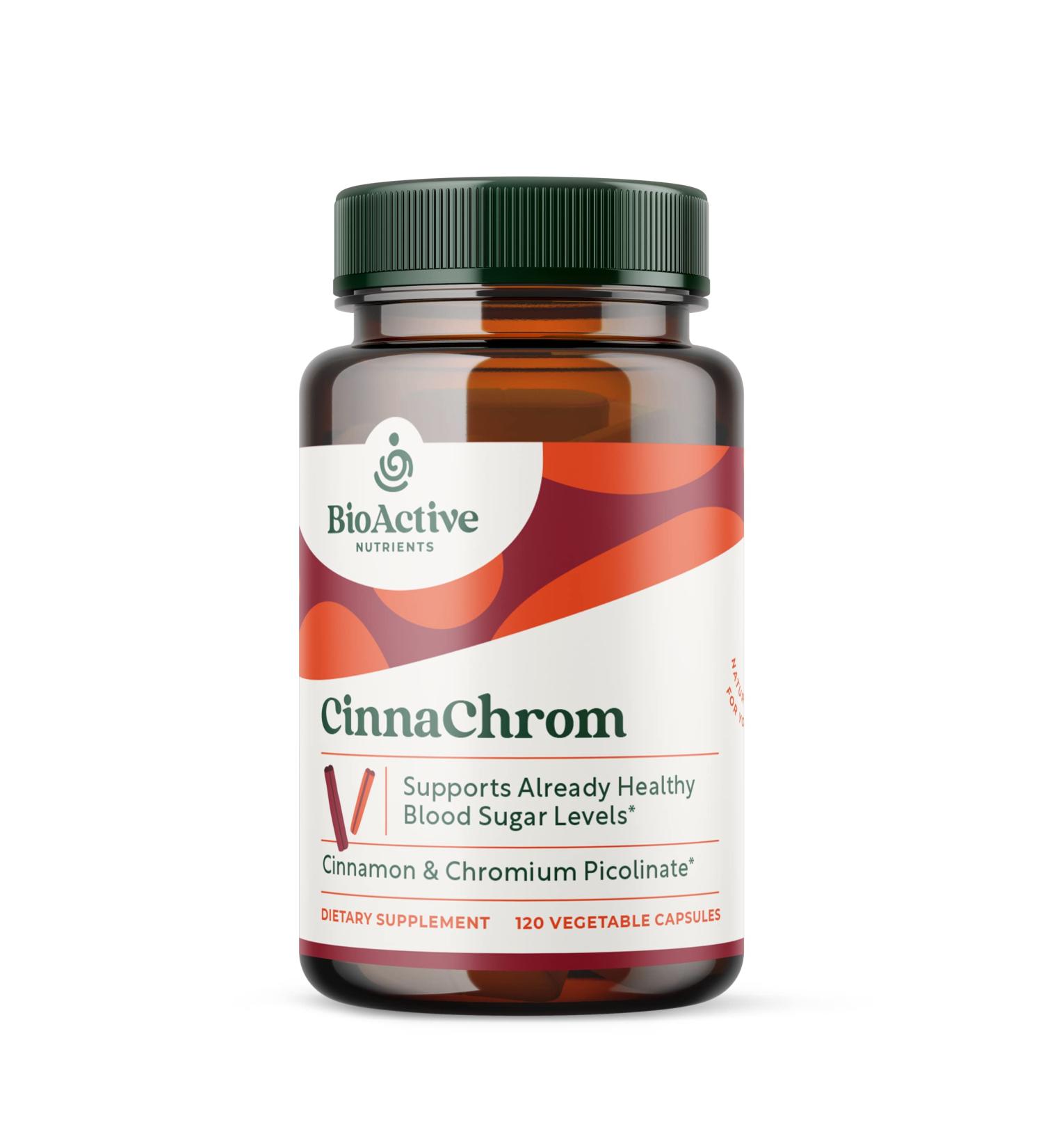 BioActive Nutrients CinnaChrom Chromium Picolinate Cinnamon Capsules - 120 Capsules, Gluten-Free Vegetable Supplement for Overall Health - Buy Online on GoSupps.com