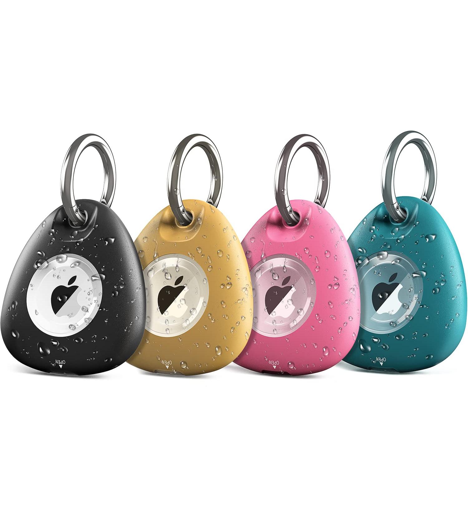 Petocase 4 Pack for AirTag Holder IPX8 Waterproof Airtags Case with Key Ring Full Body Shockproof Anti-Scratch Cover for Air Tag Tracker Finder Locator for Pet Cat Dog Collar Keys Luggage & More - Buy Online on GoSupps.com