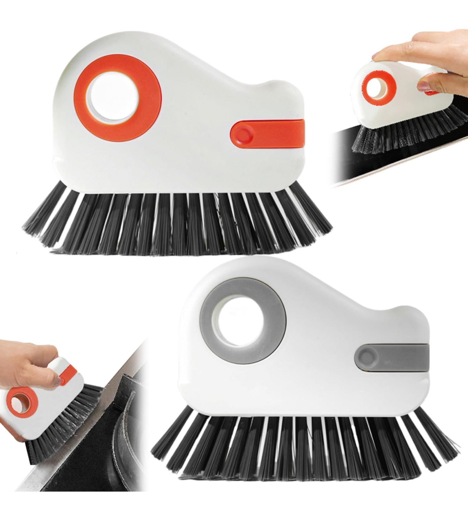 2Pcs Grout Cleaning Brush Grout Brush 2 in 1 Hard-Bristled Crevice Cleaning Brush with Scraper Portable Small Cleaning Brush with Hanging Hole for Sliding Door Rails (4.9x2.4x1 in) - Buy Online on GoSupps.com