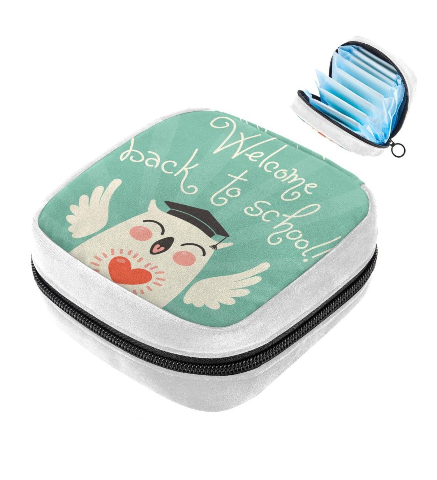 Period Storage Bag - Green Sanitary Napkin & Tampon Pouch for Makeup and Pads - Buy Online on GoSupps.com