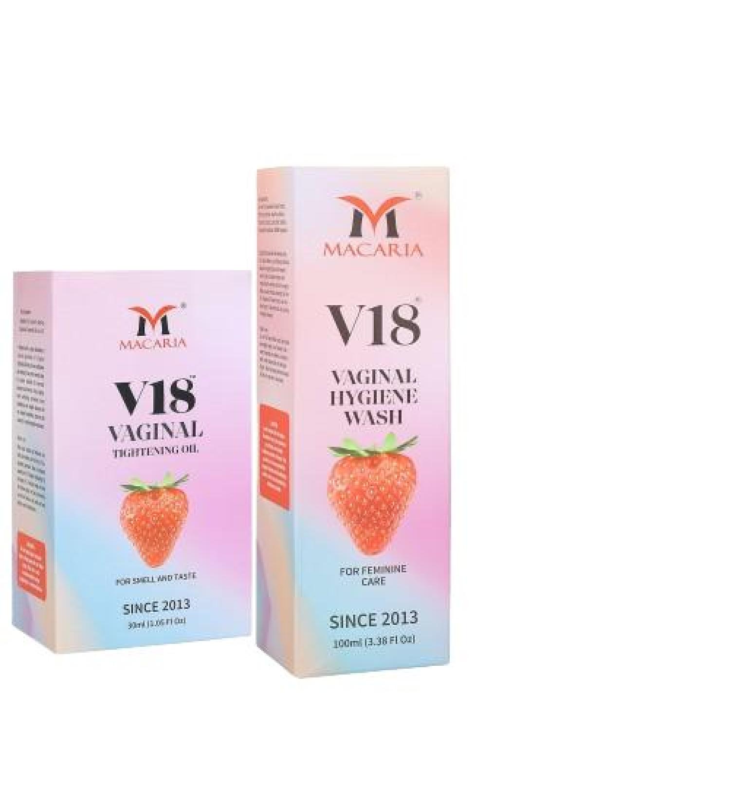 Buy MACARIA V18 Yoni Tightening Oil & Vaginal Wash Enhance Intimacy | International Shipping Available - Buy Online on GoSupps.com
