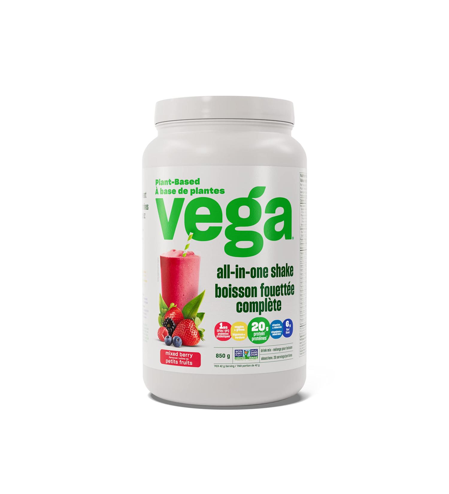Vega All-in-One Vegan Protein Powder Mixed Berry (20 Servings) Superfood Ingredients Vitamins For Immunity Support Keto Friendly Pea Protein For Women & Men 850g (Packaging May Vary) Mixed Berry 20 Servings (Pack of 1) - Buy Online on GoSupps.com