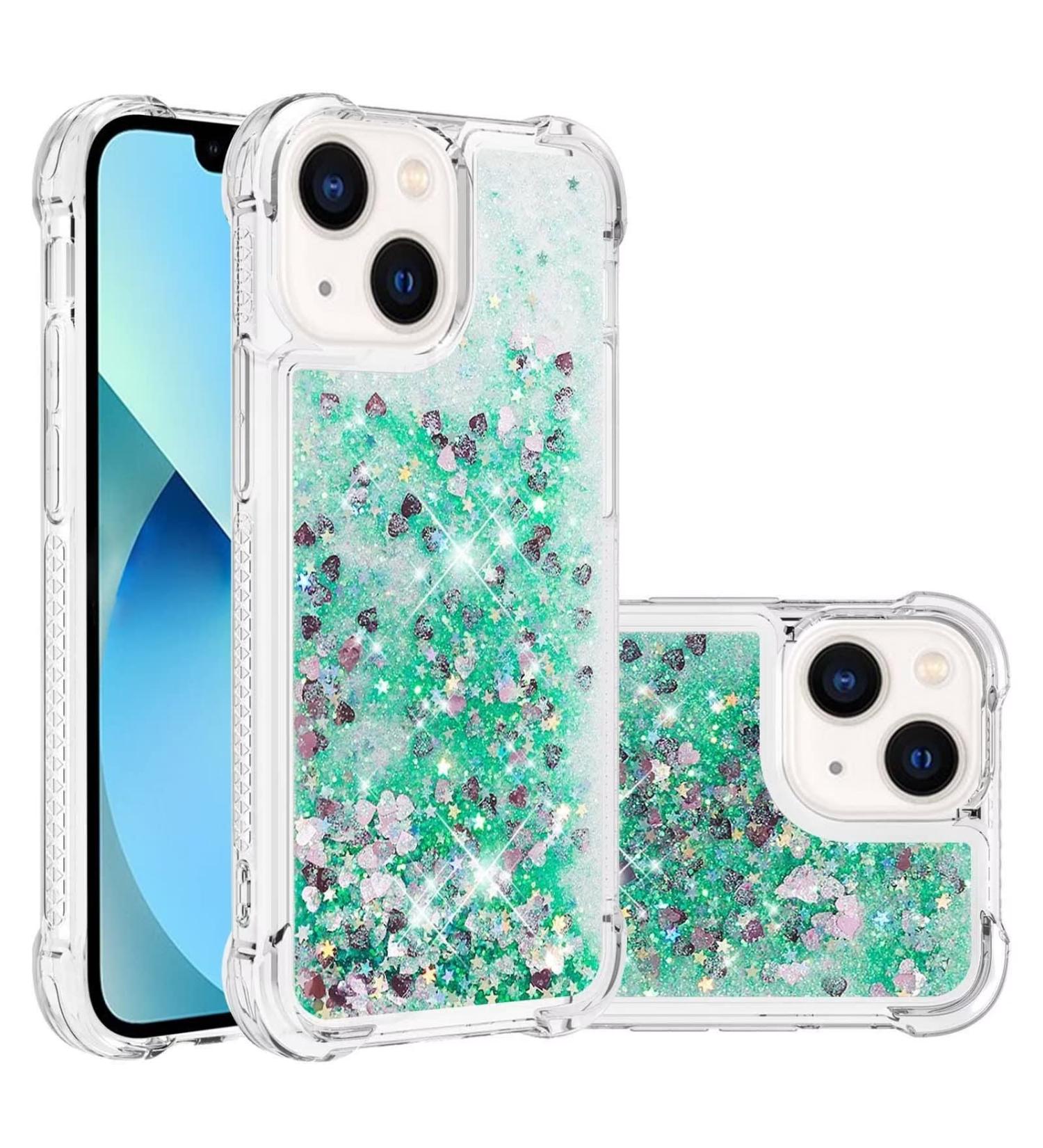 Buy Tivenfezk Nadoli Glitter Drive Sand Shell for iPhone 15 - Shockproof TPU Bumper & Liquid Quicksand Case - Transparent Green - Buy Online on GoSupps.com