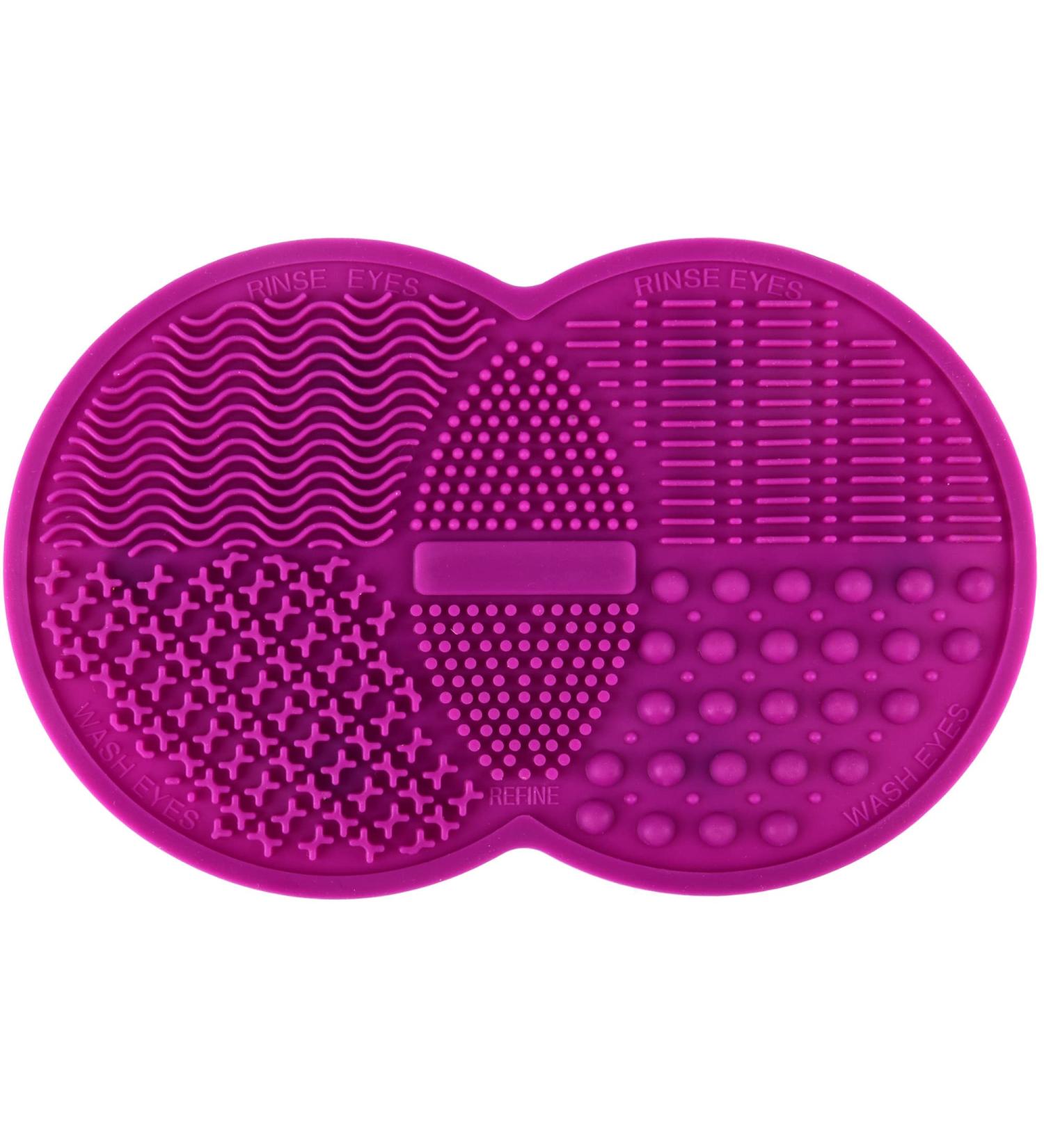 Lilyleaf Large Silicone Makeup Brush Cleaning Mat (8.5 x 6.1 inches) - 5 Texture Brush Cleaner Pad - Portable Scrubber Mat with Suction Cups - Buy Online on GoSupps.com