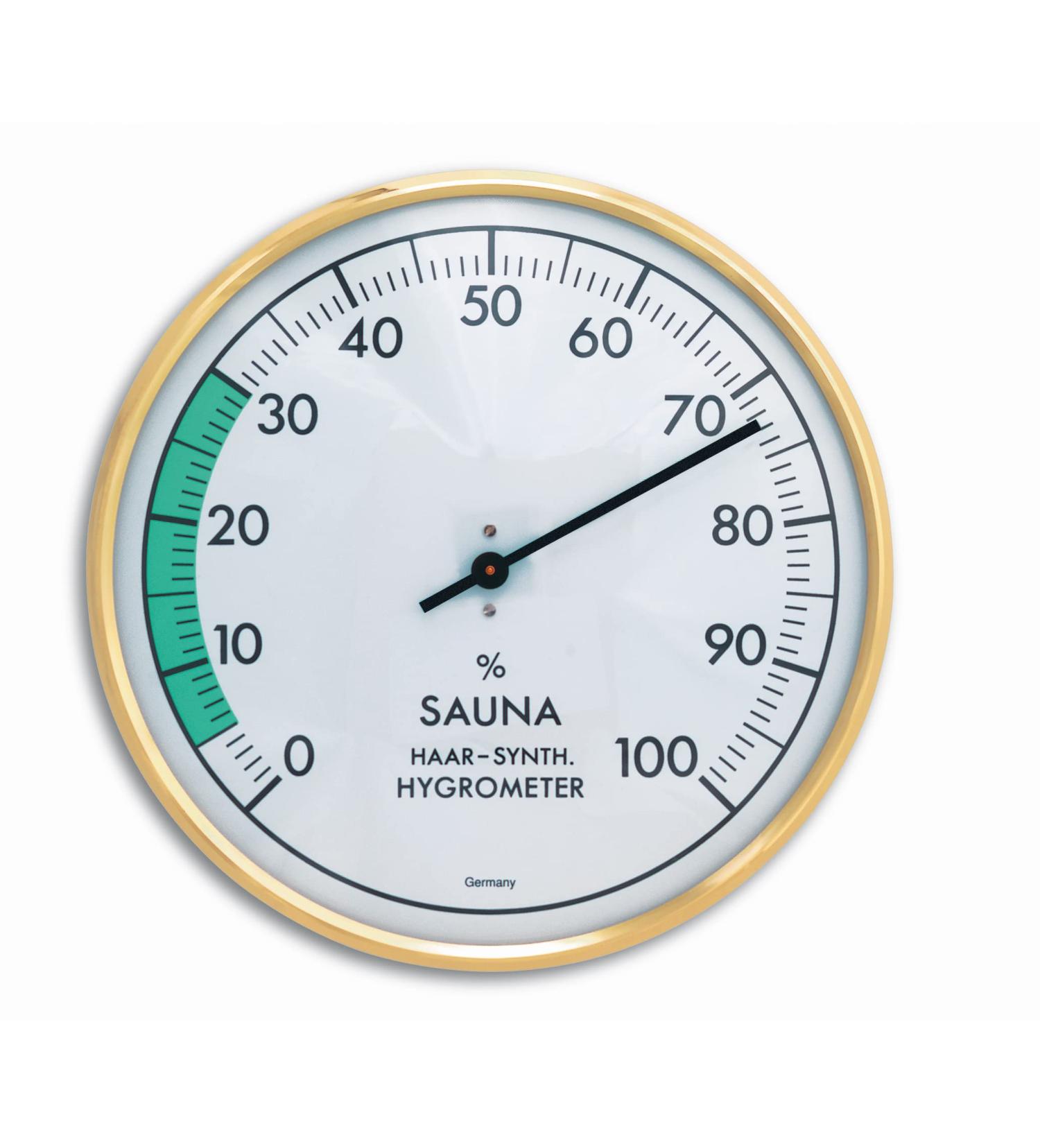 TFA Dostmann Analogue sauna hygrometer humidity heat-resistant ideal for the sauna L 162 x W 41 x H 162 mm gold