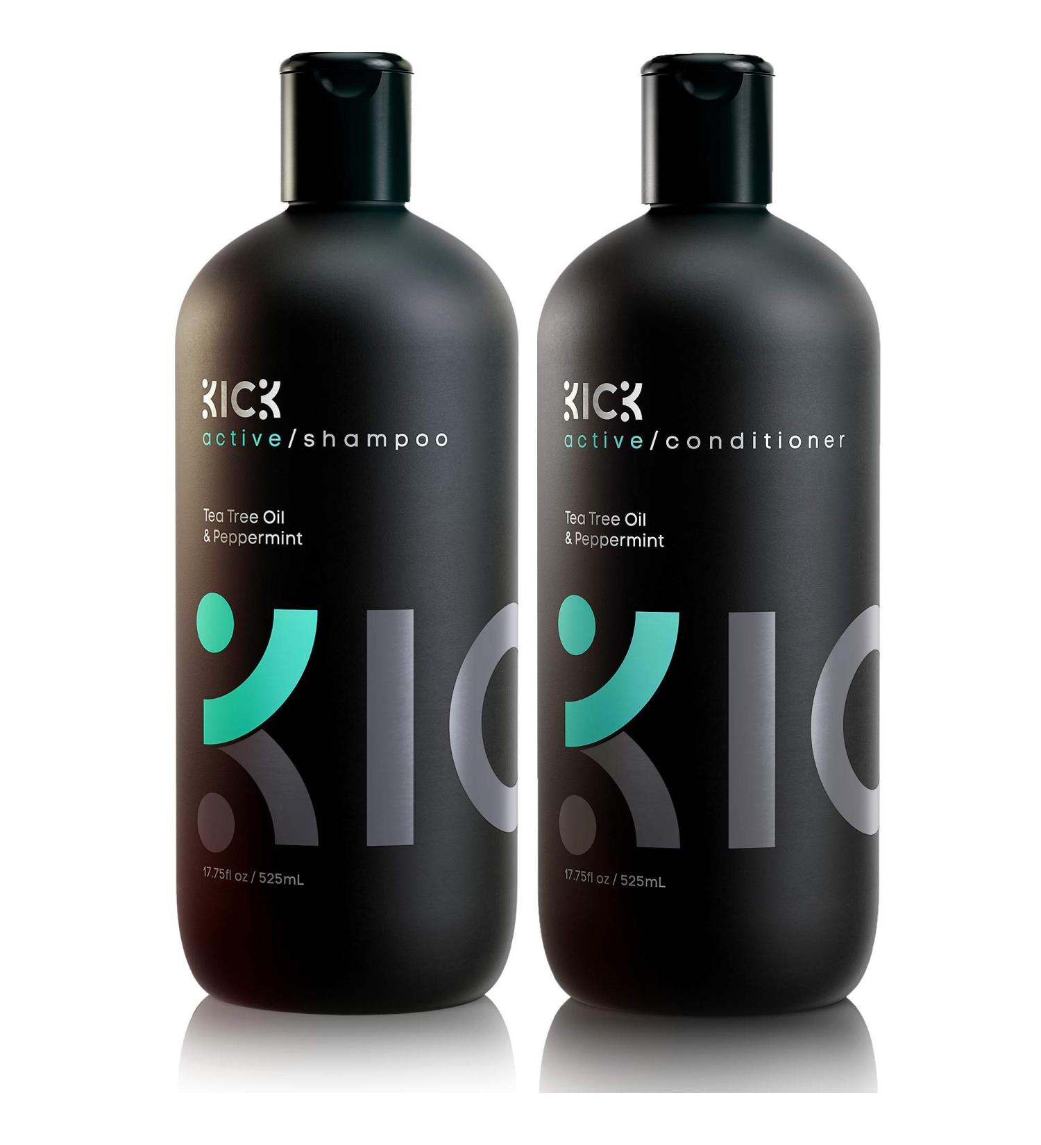 Kick Tea Tree & Peppermint Shampoo + Conditioner Bundle - Scalp Treatment for Dandruff & Thinning Hair - Buy Online on GoSupps.com