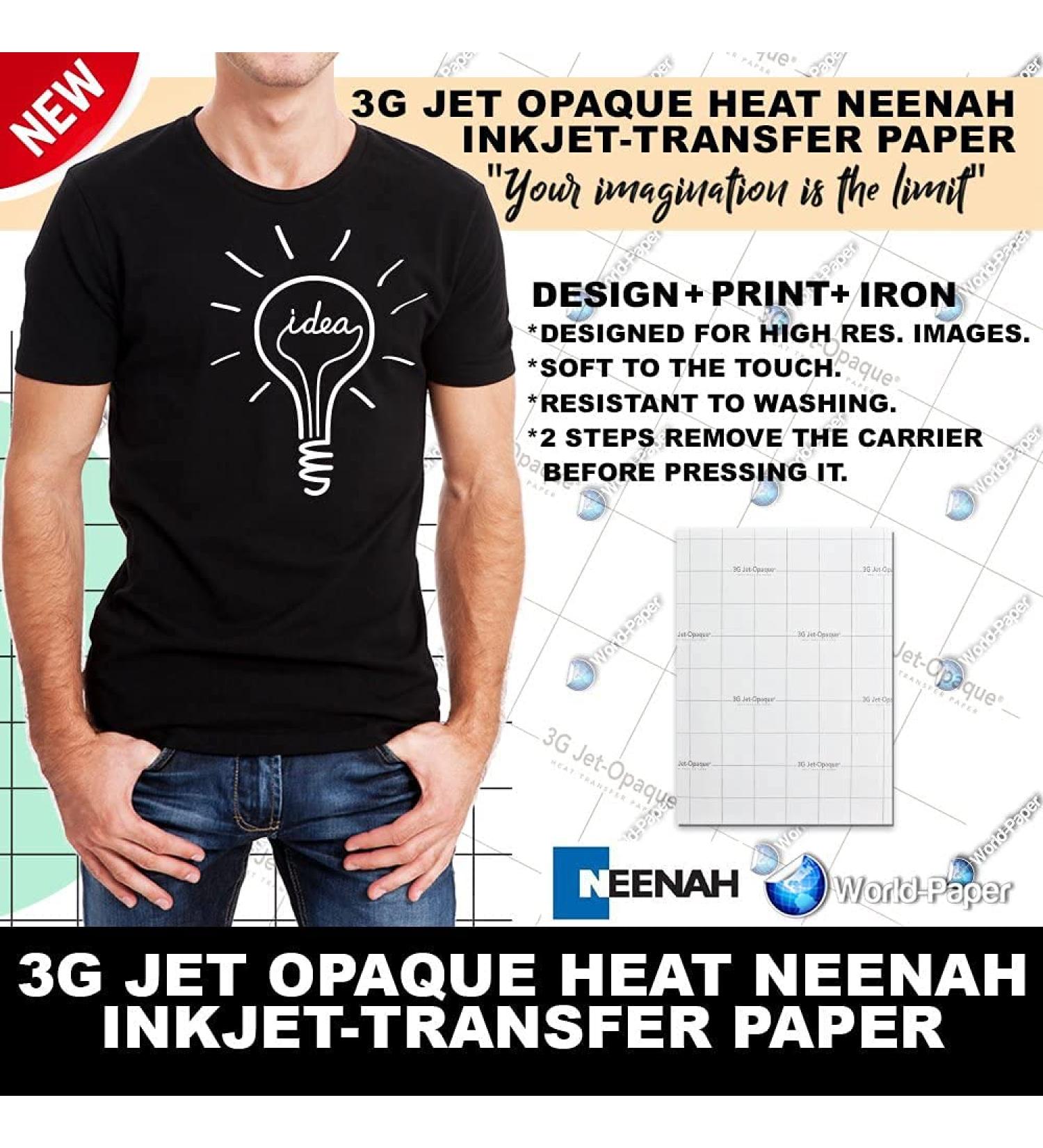 NEENAH 3G JET-OPAQUE HEAT TRANSFER PAPER 8.5 X 11 50 PACK