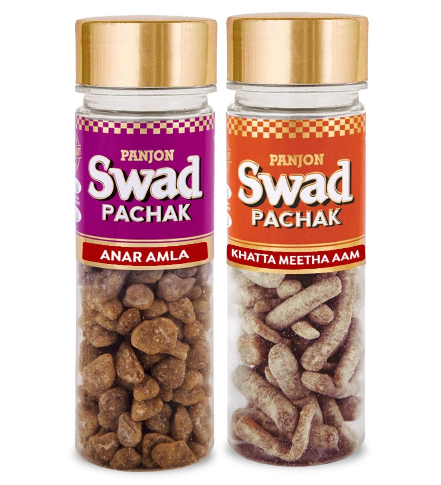 Panjon Swad Anar Amla & Khatta Meetha Aam (Mukhwas Mouth Fresheners) 2 Bottles 250g - Buy Online on GoSupps.com