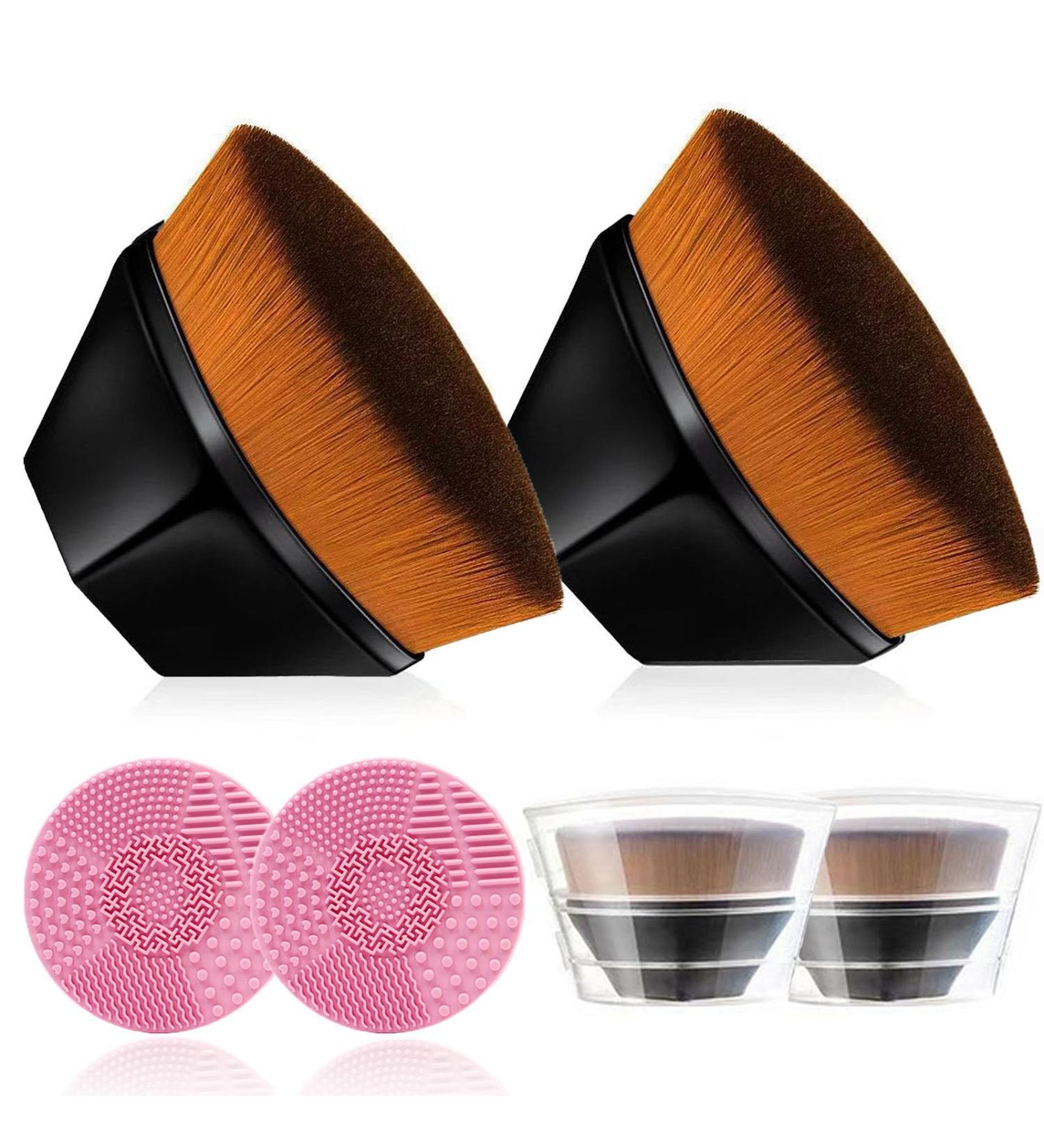 Velisy Hexagon Foundation Makeup Brush Multifunctional Makeup Brush Face Brushes Makeup Flat Top Hexagon Face Makeup Brushes (2pcs Black) 2pcs Black - Buy Online on GoSupps.com