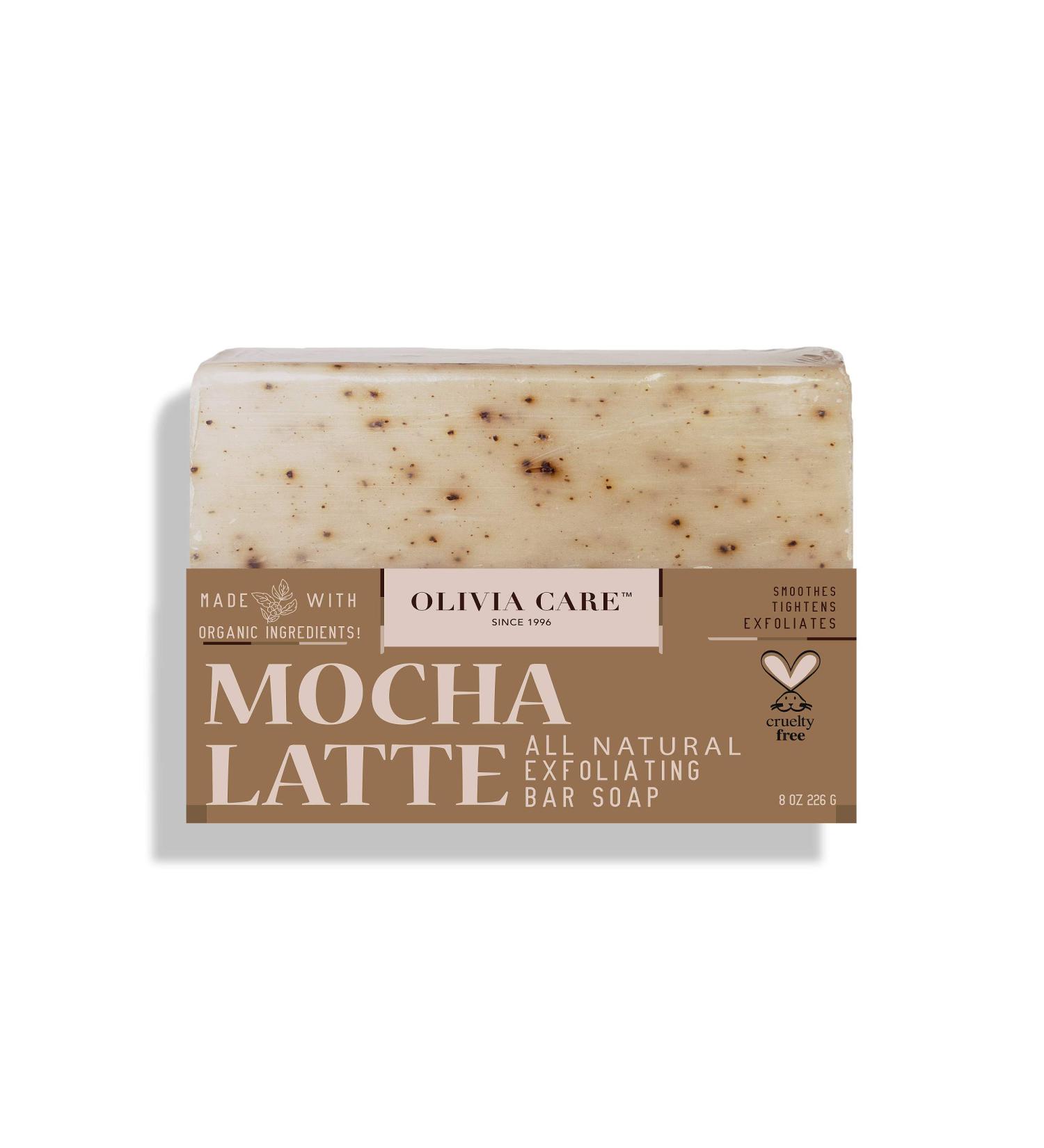 Olivia Care Exfoliating Bar Soap - Coffee Beans | 100% Natural & Organic | Cleanse & Energize Mind and Body | Packed with Vitamins, Antioxidants & Minerals | Mocha Latte - Buy Online on GoSupps.com