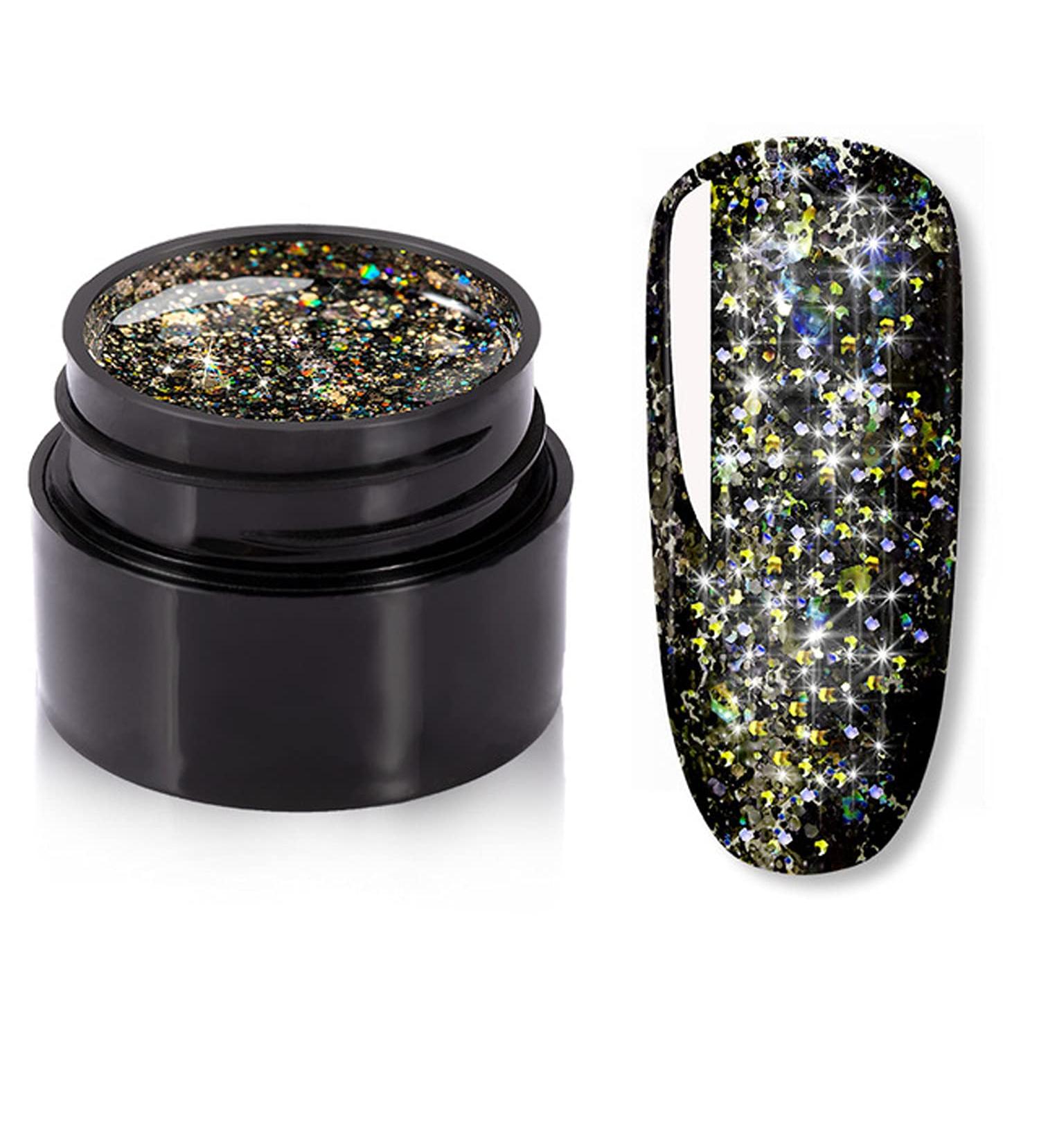 Glitter Diamond Gel Nail Polish Bright For Glitter Painting Nail Art Design Poly UV Top Base Primer For Manicure (5)