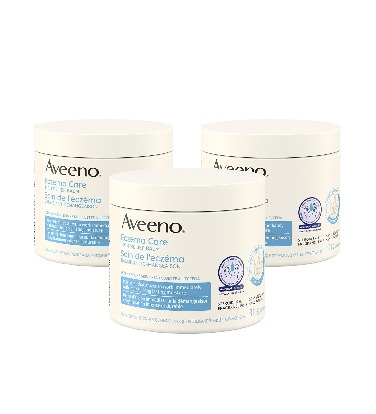 Aveeno Lotions Eczema Care Anti-Itch Balm Eczema Treatment Cream With Colloidal Oatmeal Pack of 3 (933g Total) White Packaging May Vary - Buy Online on GoSupps.com