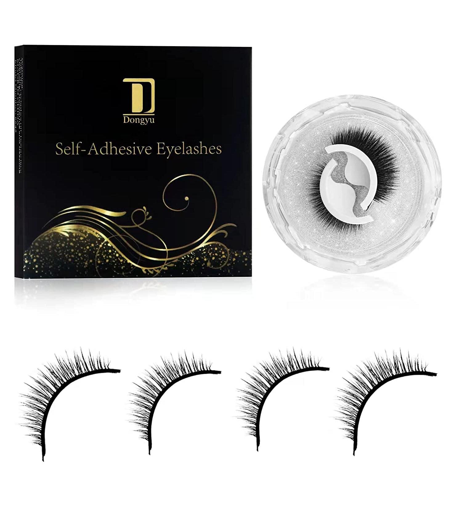 Reusable Self Adhesive Waterproof False Eyelashes - Easy to Apply, No Eyeliner or Glue Needed - Natural Look - Perfect Gift for Women (2 Pairs) - Buy Online on GoSupps.com
