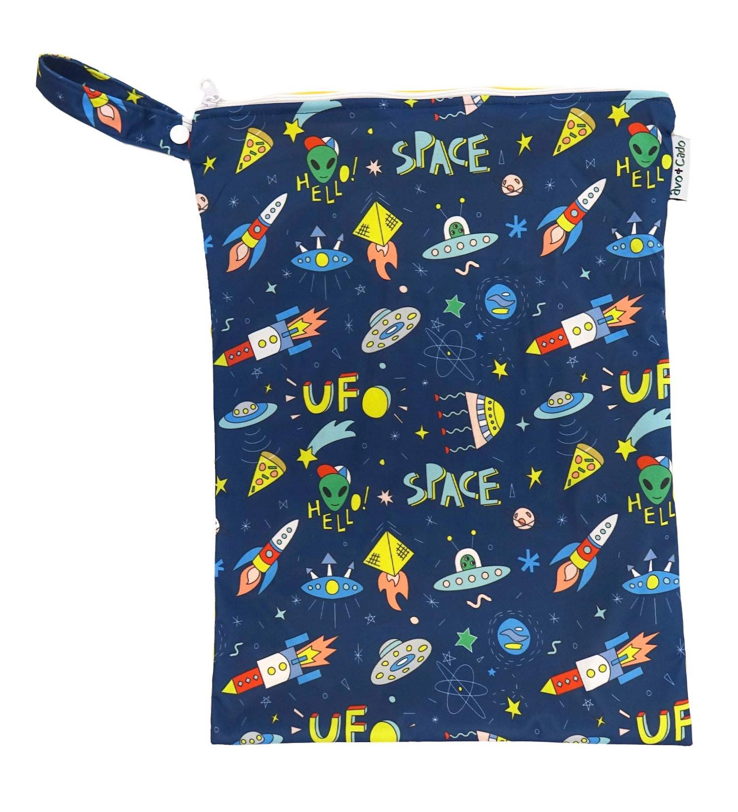 Shop Avo&Cado Wet Bag Uno (M) - Stylish UFO Pattern in Yellow | Ideal for Travel & Sustainable Living - Buy Online on GoSupps.com