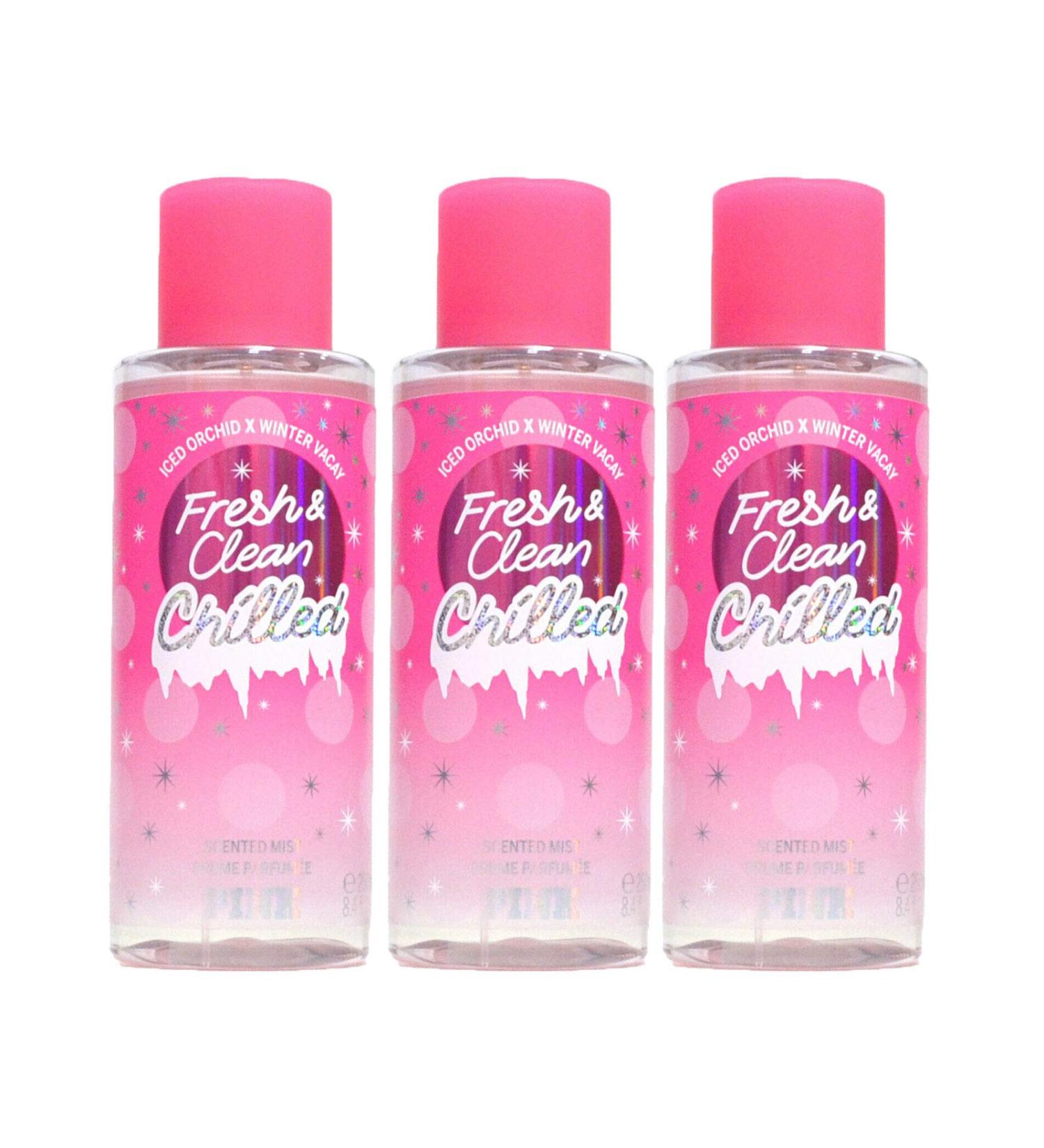 Victoria's Secret Pink Fresh & Clean Chilled Body Mist Lot of 3
