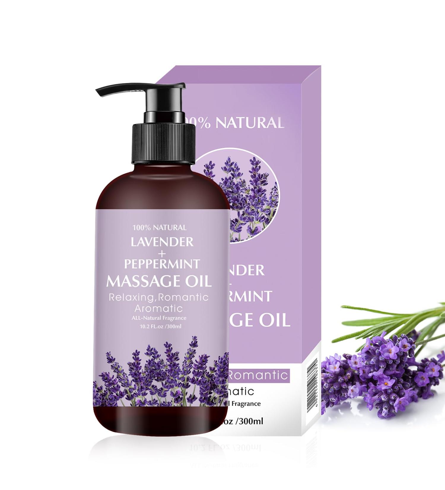 Premium Lavender Massage Oil for Relaxation & Muscle Relief - Ideal Body Oil for Men & Women - Buy Online on GoSupps.com